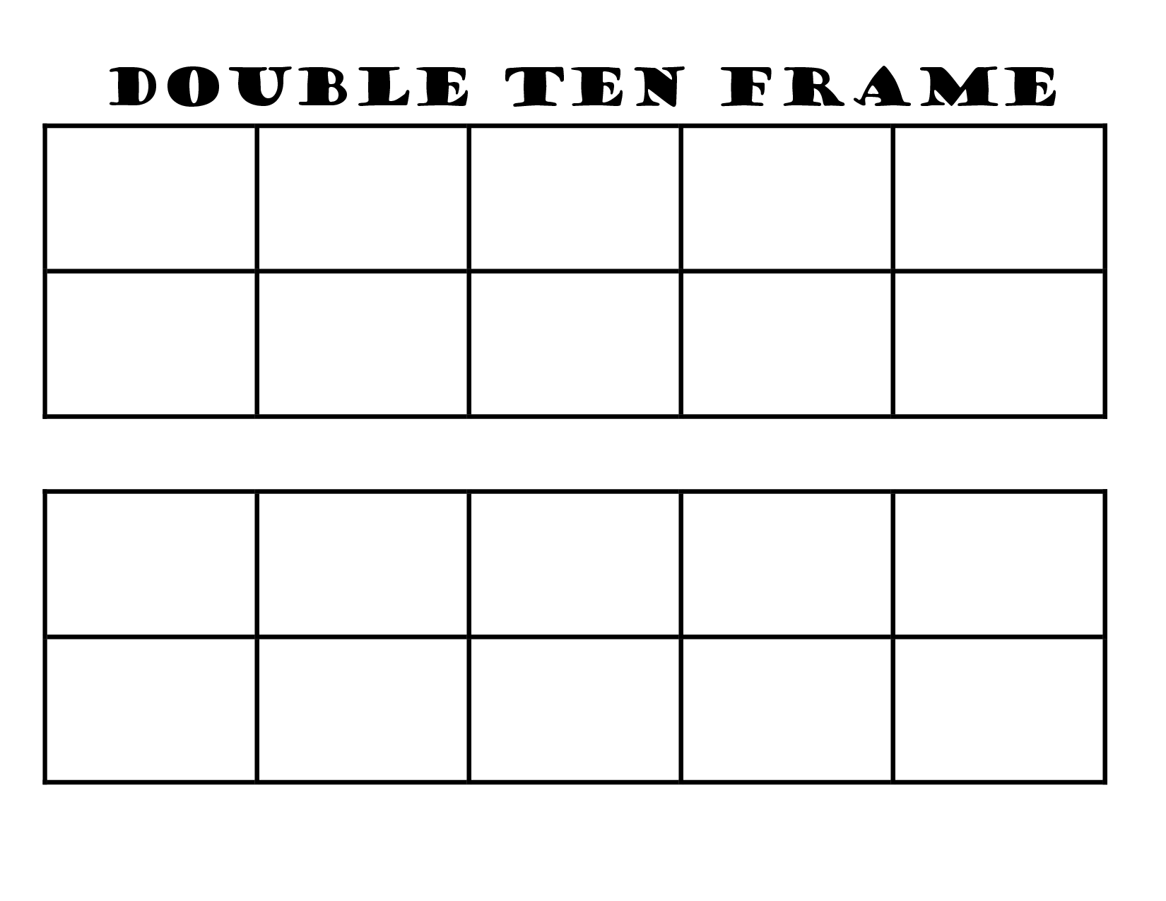 Double Ten Frame Printable Printable World Holiday