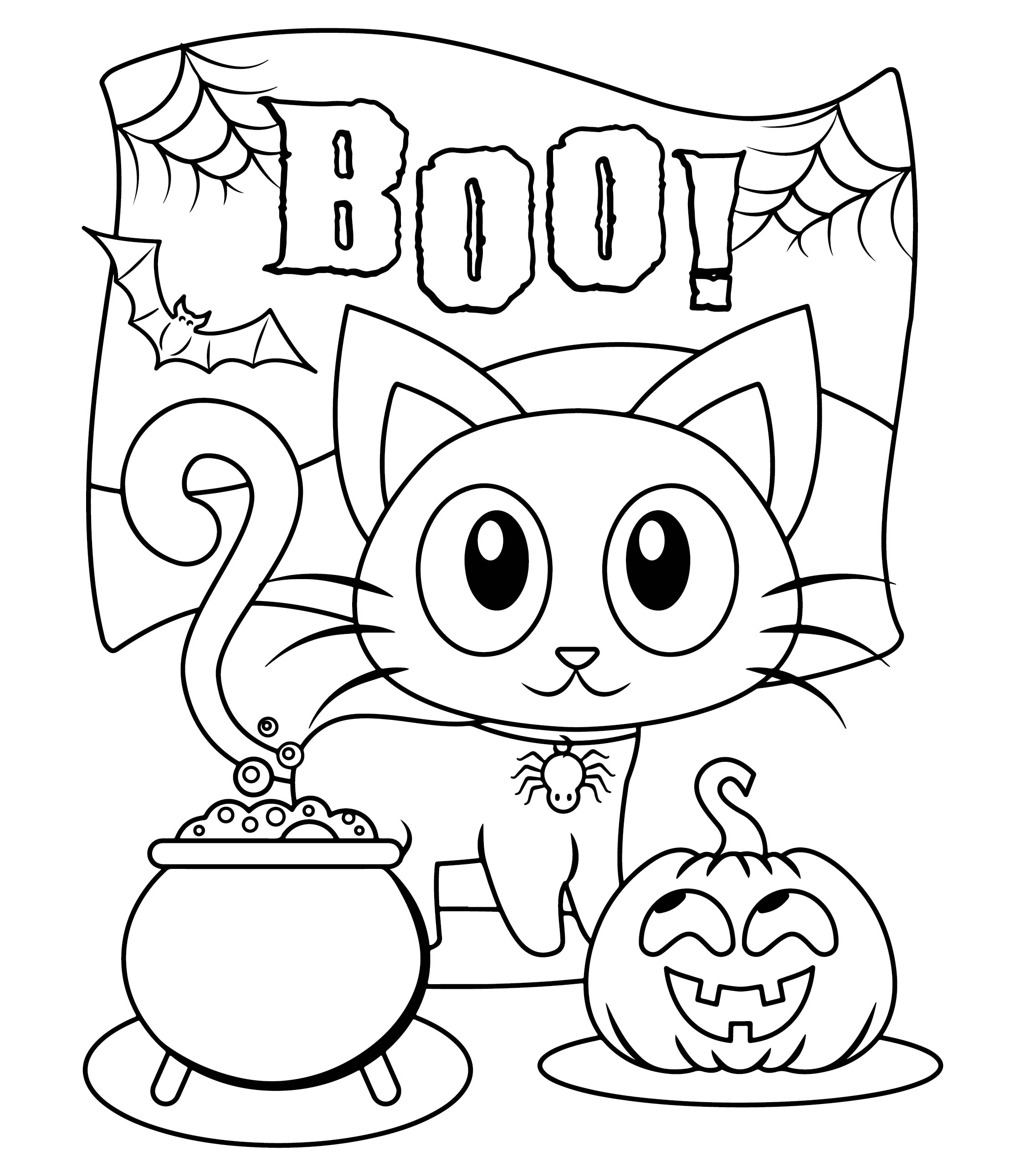 Free Printable Coloring Pages Of Halloween - Drawing Image