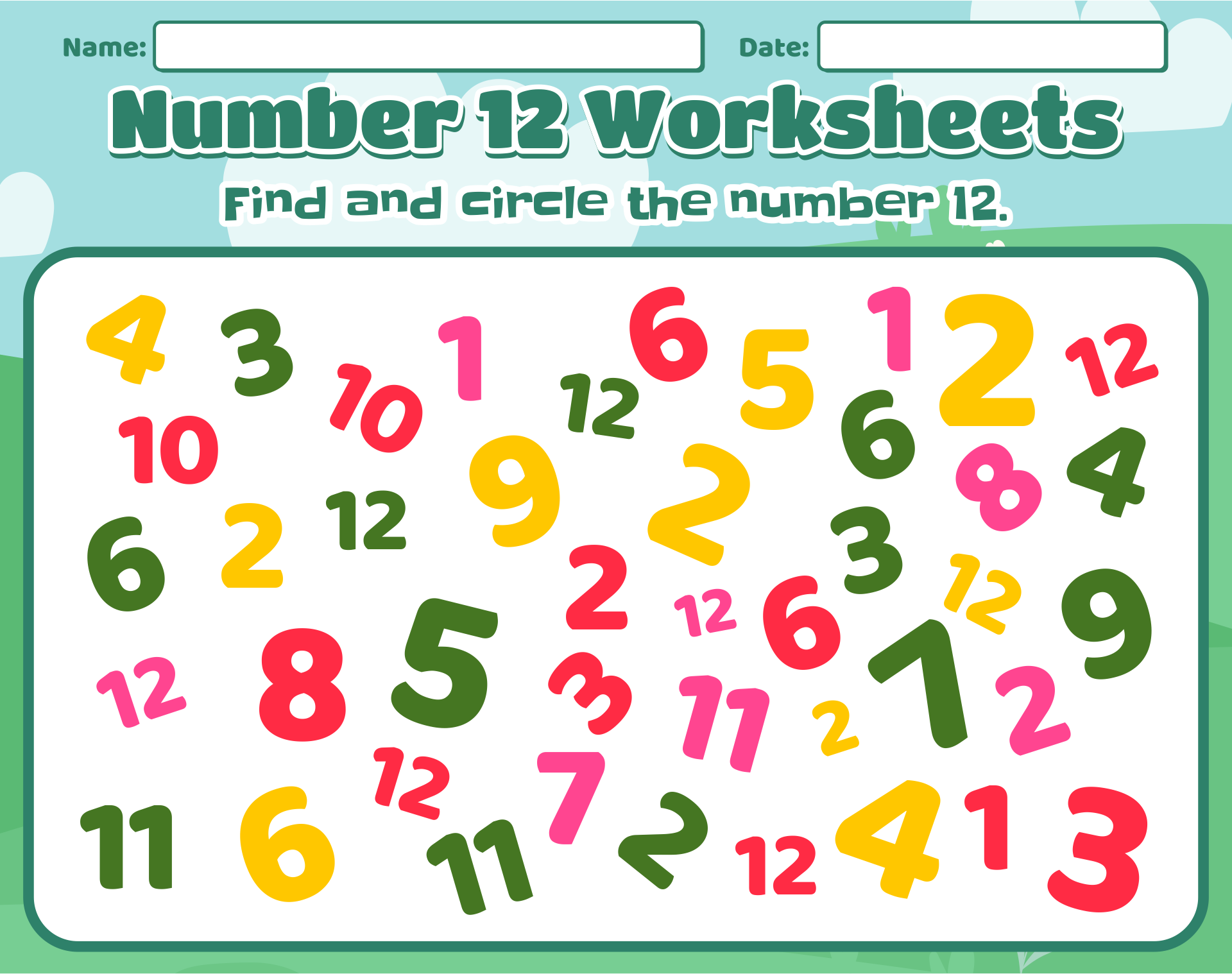 4 Best Images Of 12 Free Printable Number Worksheets Number Tracing Worksheets Preschool
