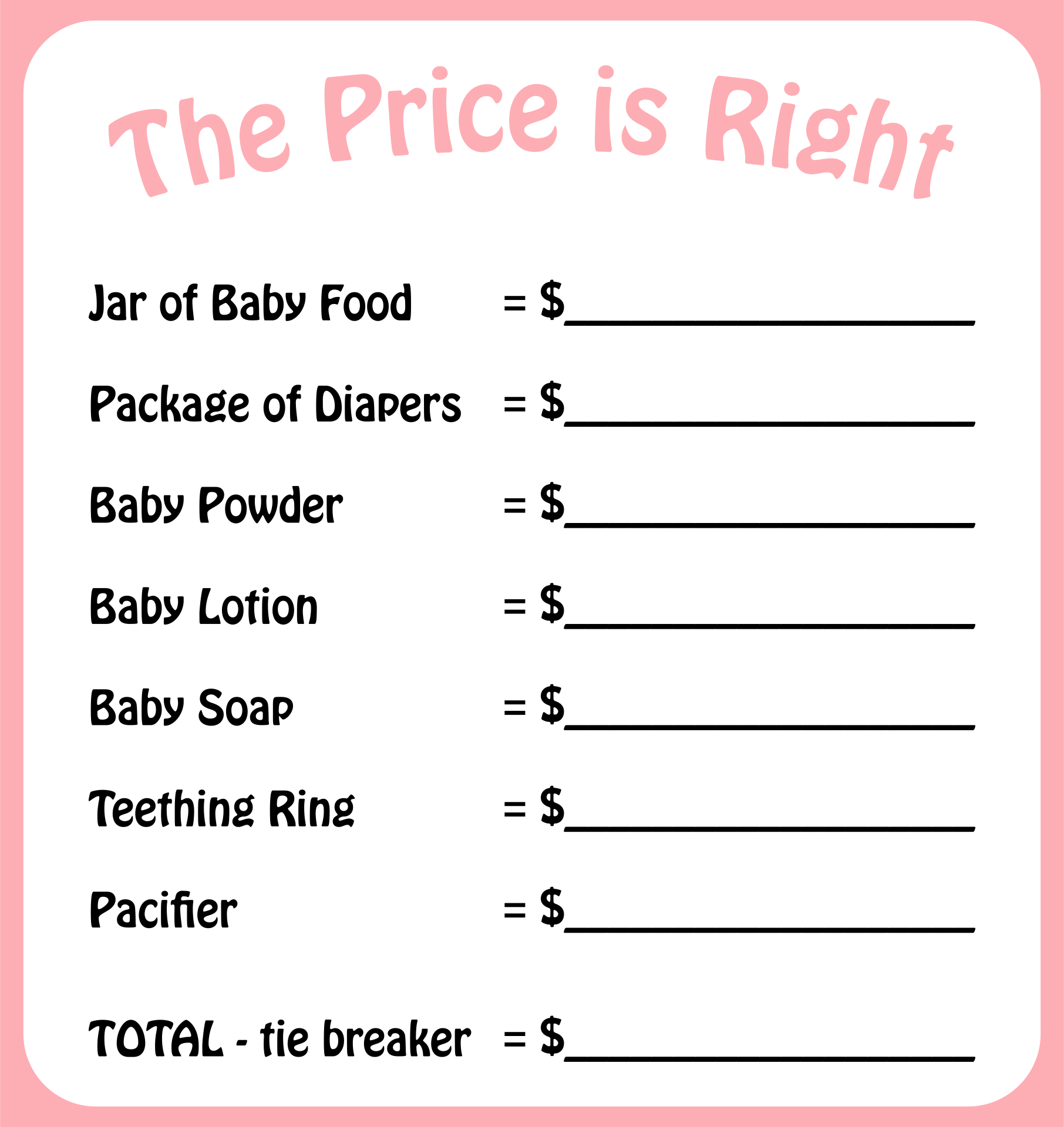 The Price Is Right Template