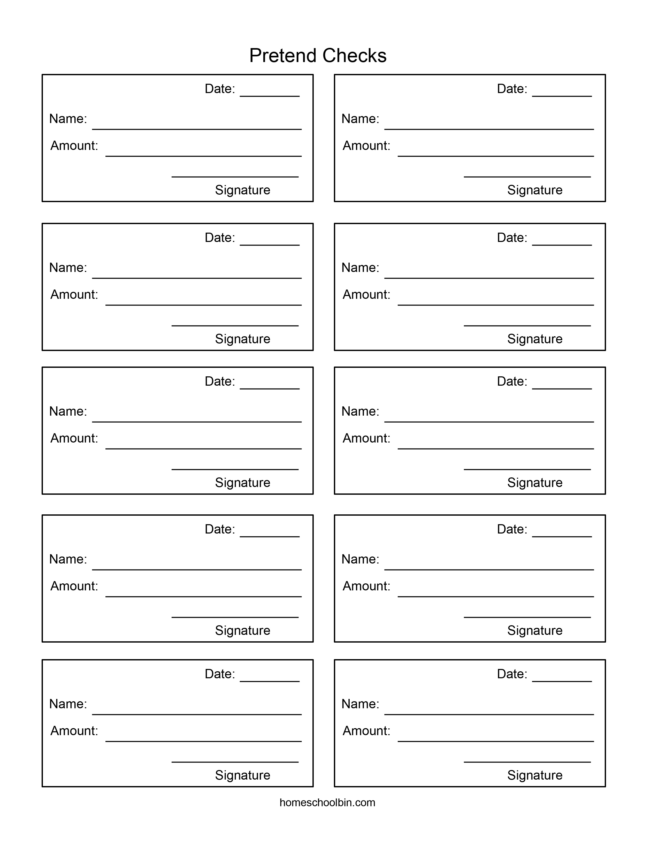 Printable Play Checks Printable Blank World