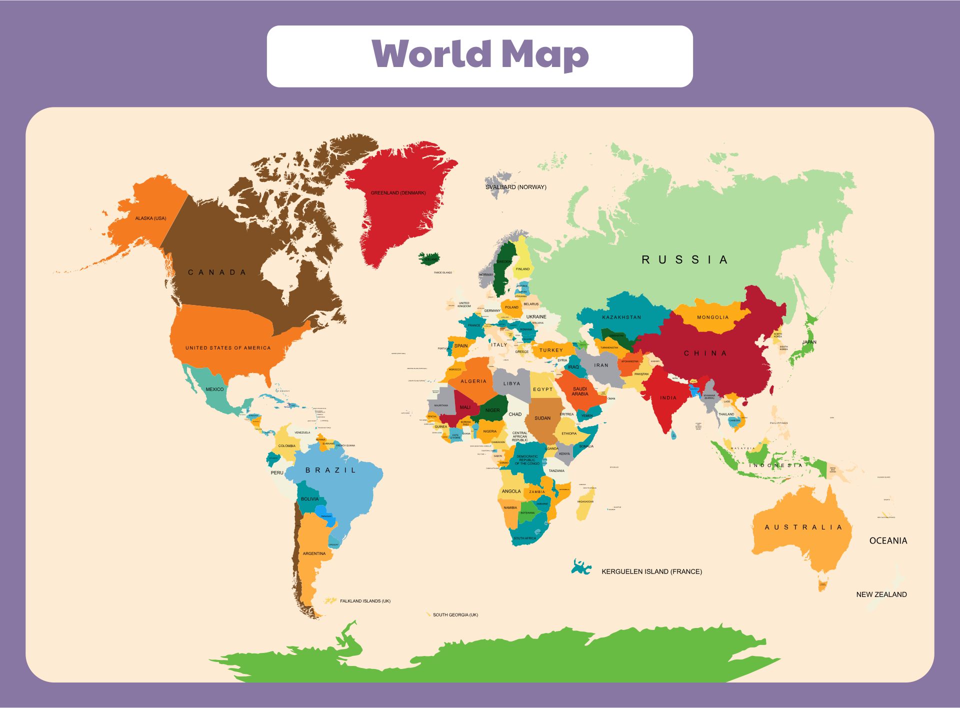 8 Best Images Of Large World Maps Printable Kids World Map With 