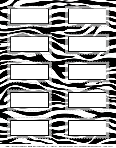 6 Best Images Of Zebra Print Printable Labels Free Printable Zebra 