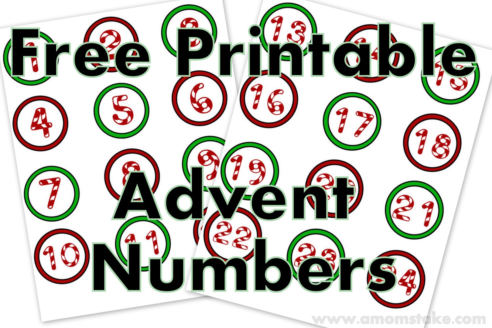 6 Best Images Of Printable Christmas Calendar Numbers Free Printable Christmas Advent Numbers