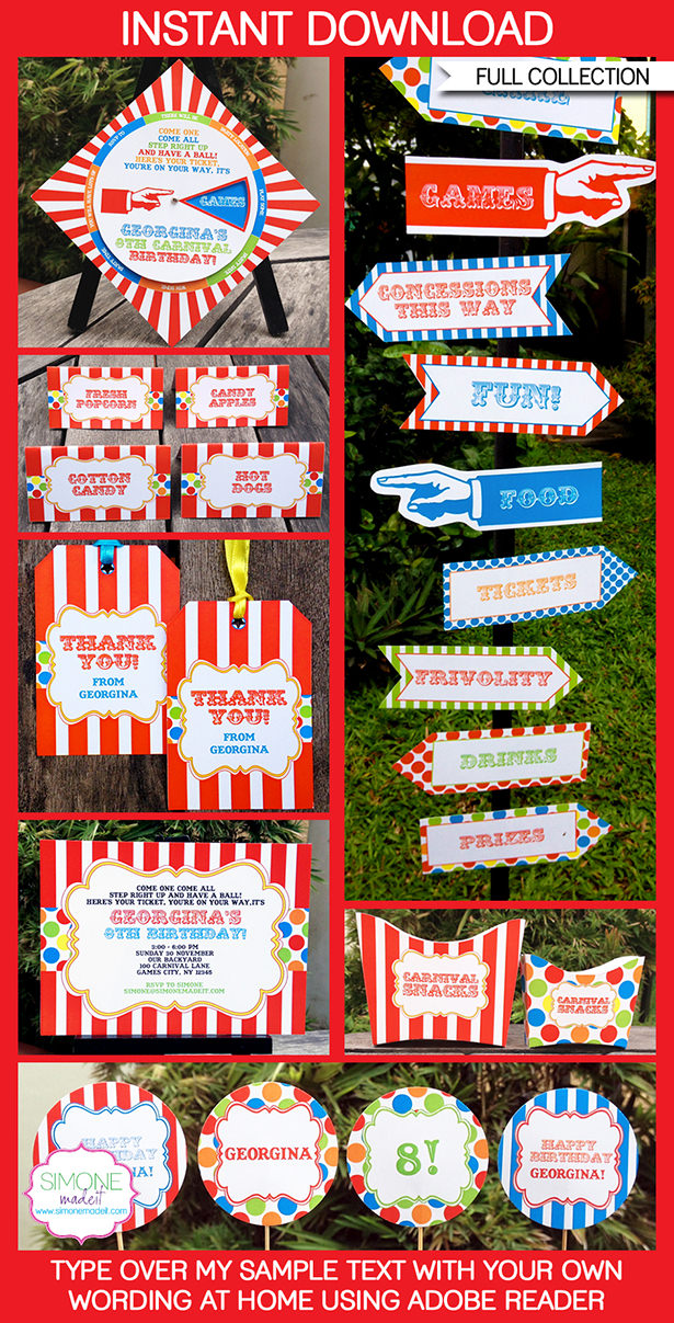 6 Best Images Of Carnival Birthday Party Printables Free Printable 
