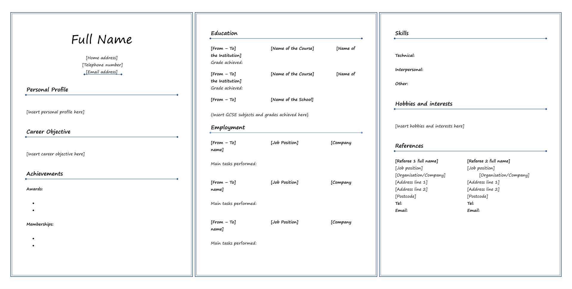  Free Printable Fill In The Blank Resume Templates Free Printable Riset