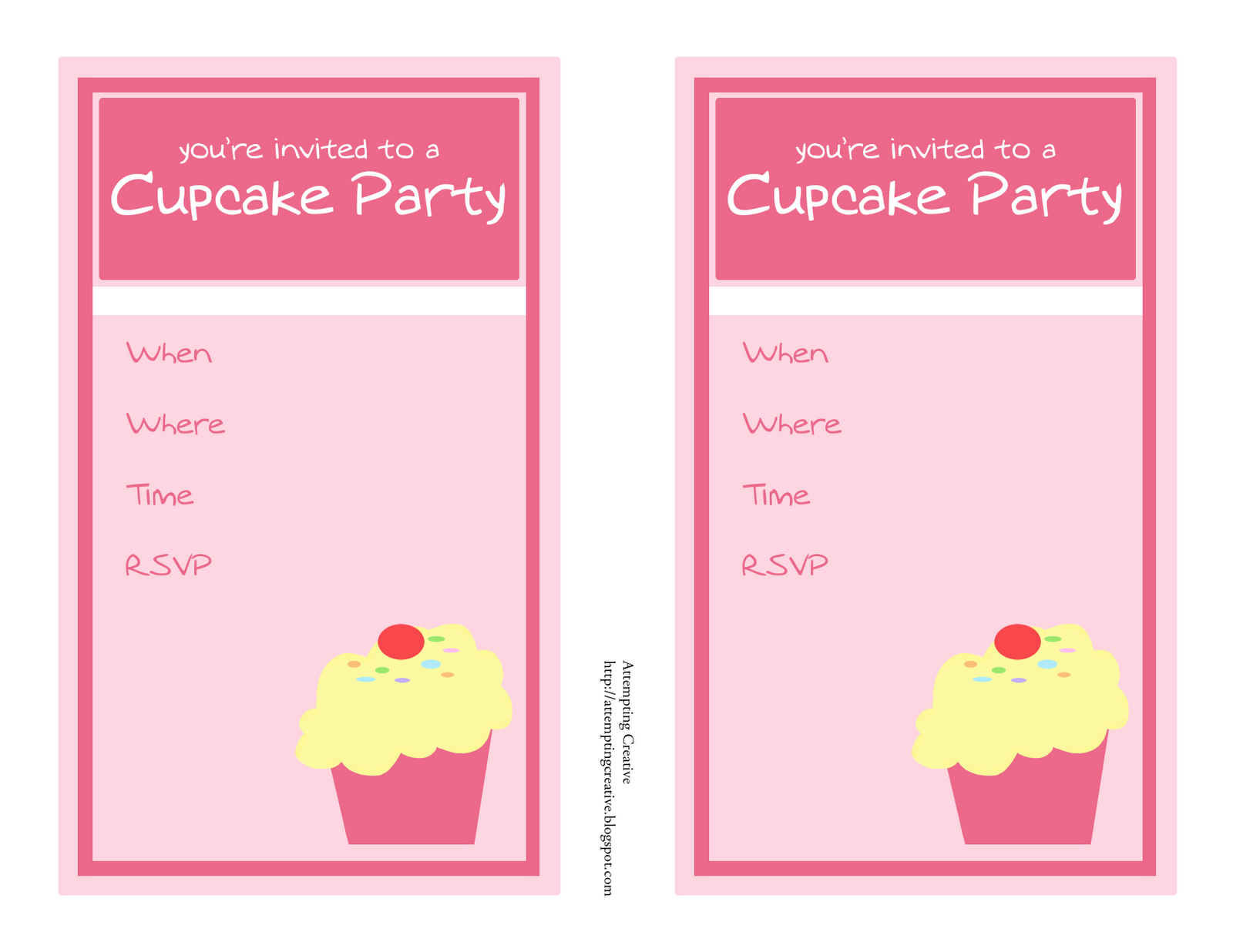 8 Best Images Of Cupcake Birthday Party Invitation Templates Printable