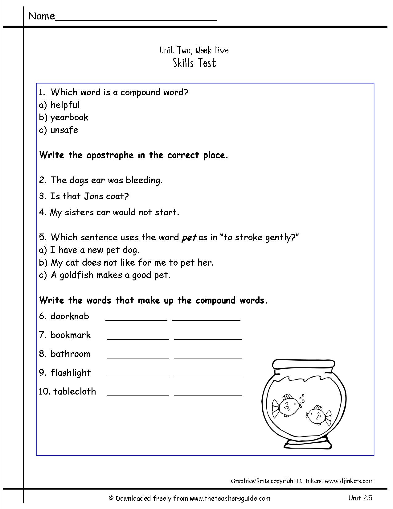 6 Best Images Of Preschool Printable Worksheets Compound Word Cut Out To Language Arts
