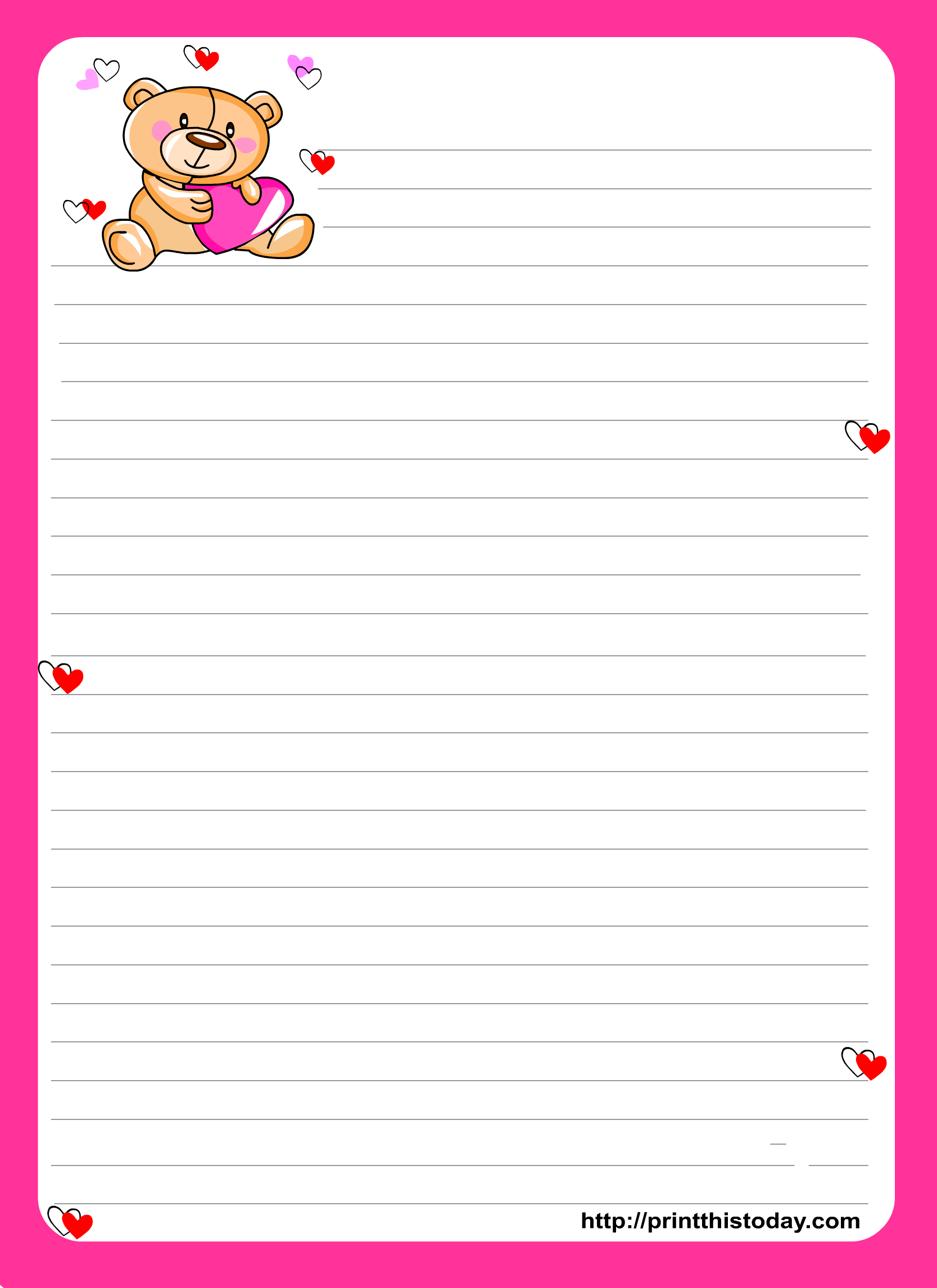 7 Best Images Of Printable Lined Paper With Design Free Printable Letter Writing Paper 