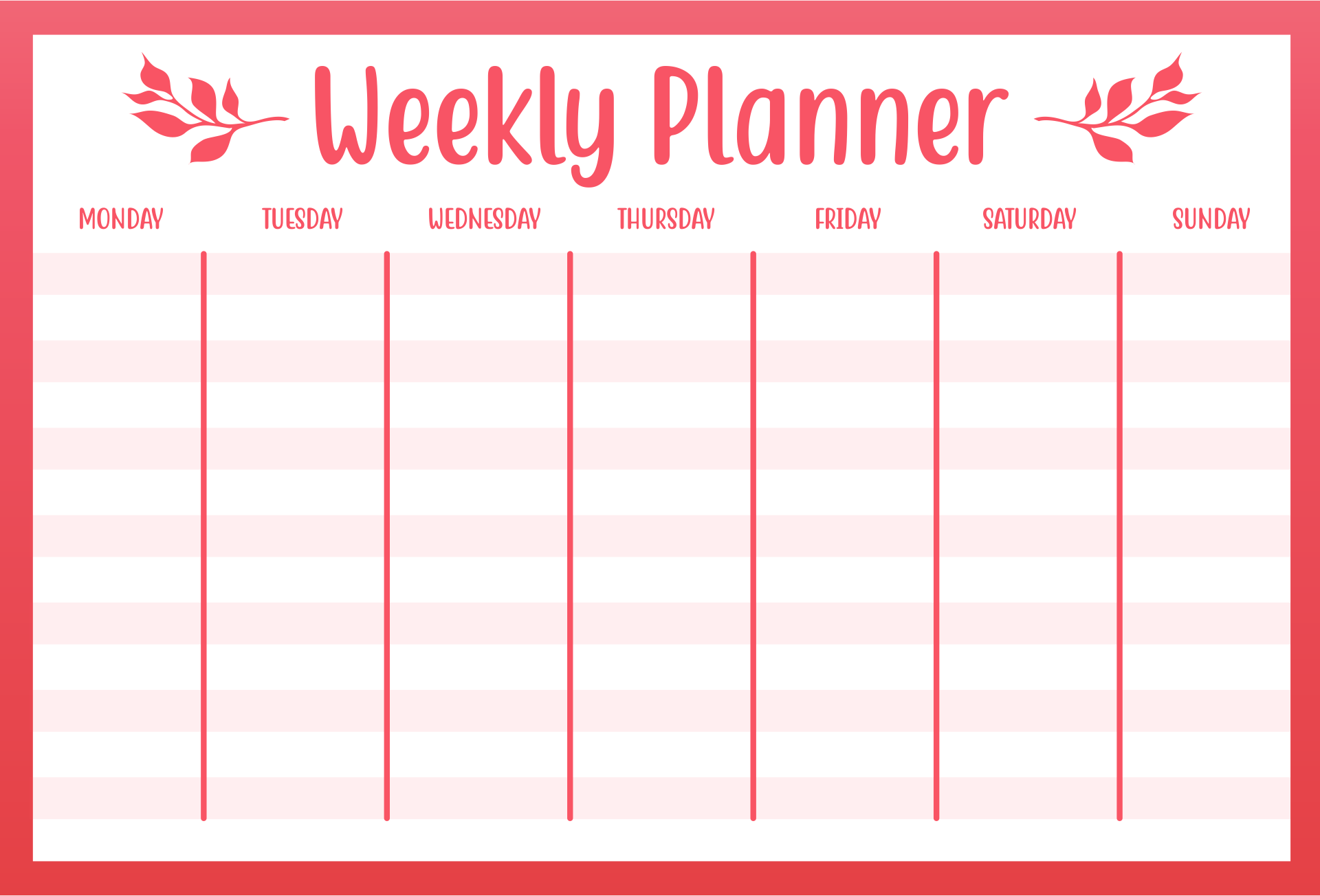 Printable Weekly Schedule With Times Printable Calend vrogue co