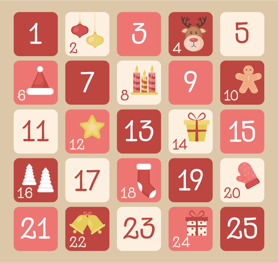 6 Best Images Of Christmas Countdown Number Printables Free Printable Christmas Advent Numbers