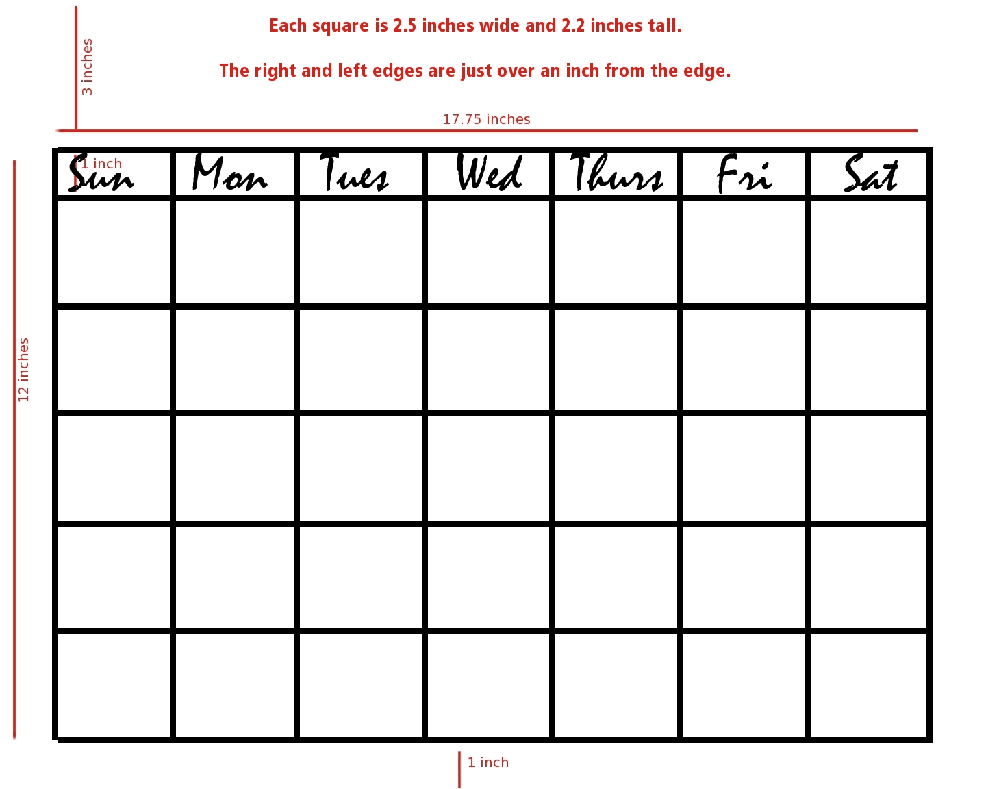 Days Of The Week Template Printable