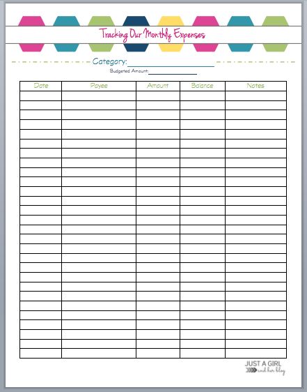 8 Best Images of Printable Expense Sheets Only Tracking Expenses