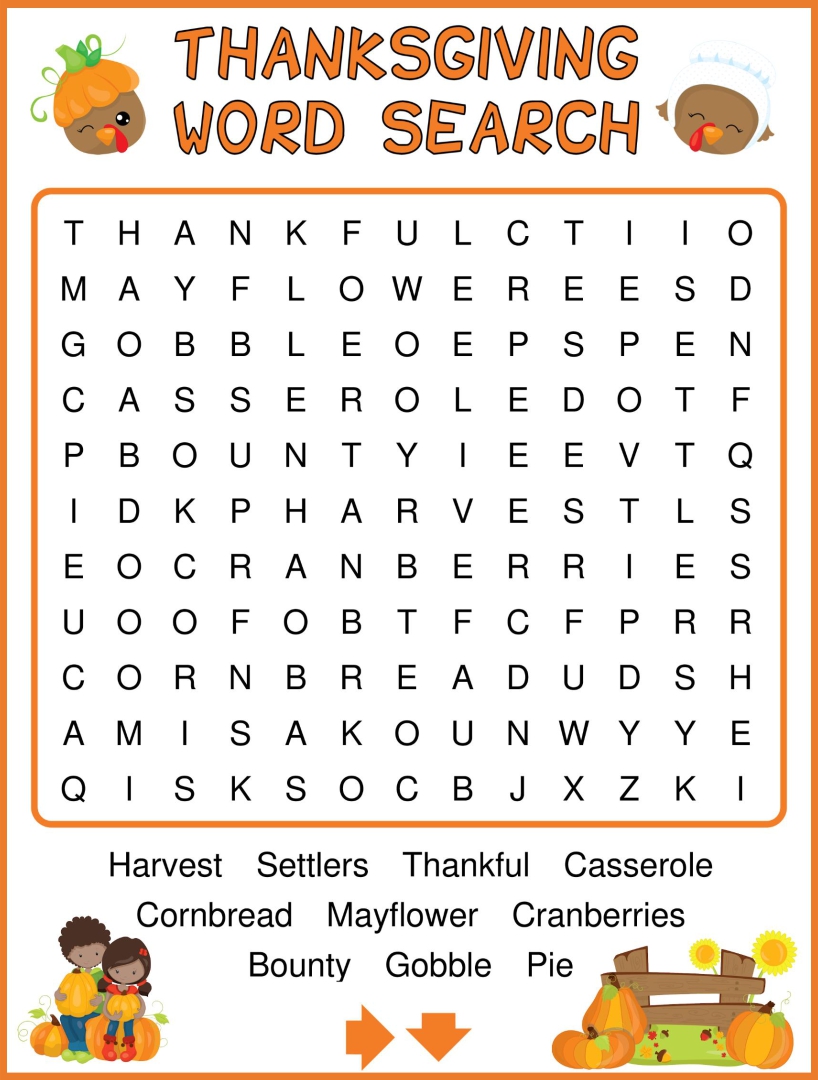 6 Best Images Of Thanksgiving Word Search Printable For Adults Free 