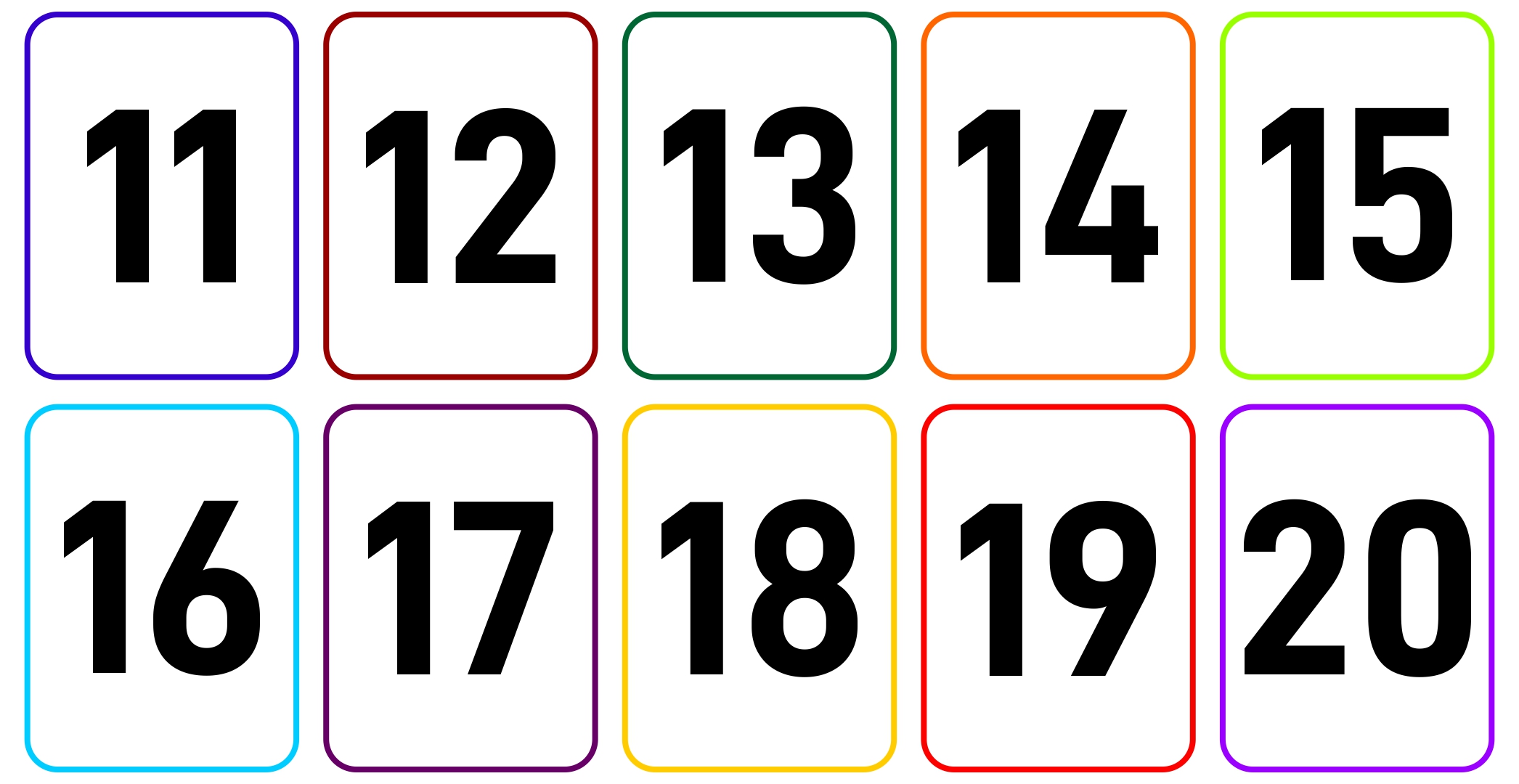 Numbers To Print 1 12