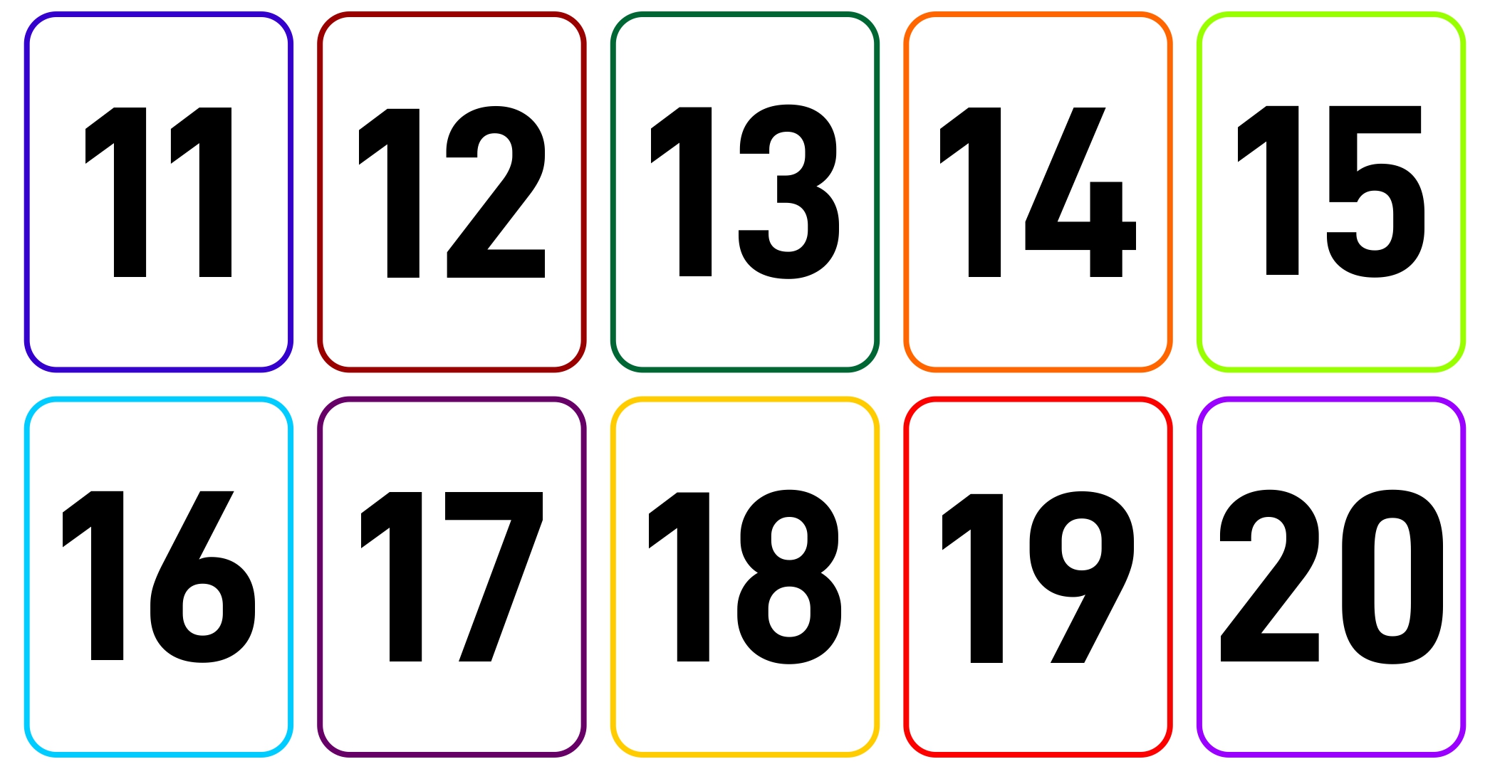 6 Best Images Of Large Printable Numbers 11 20 Printable Numbers 1 20 