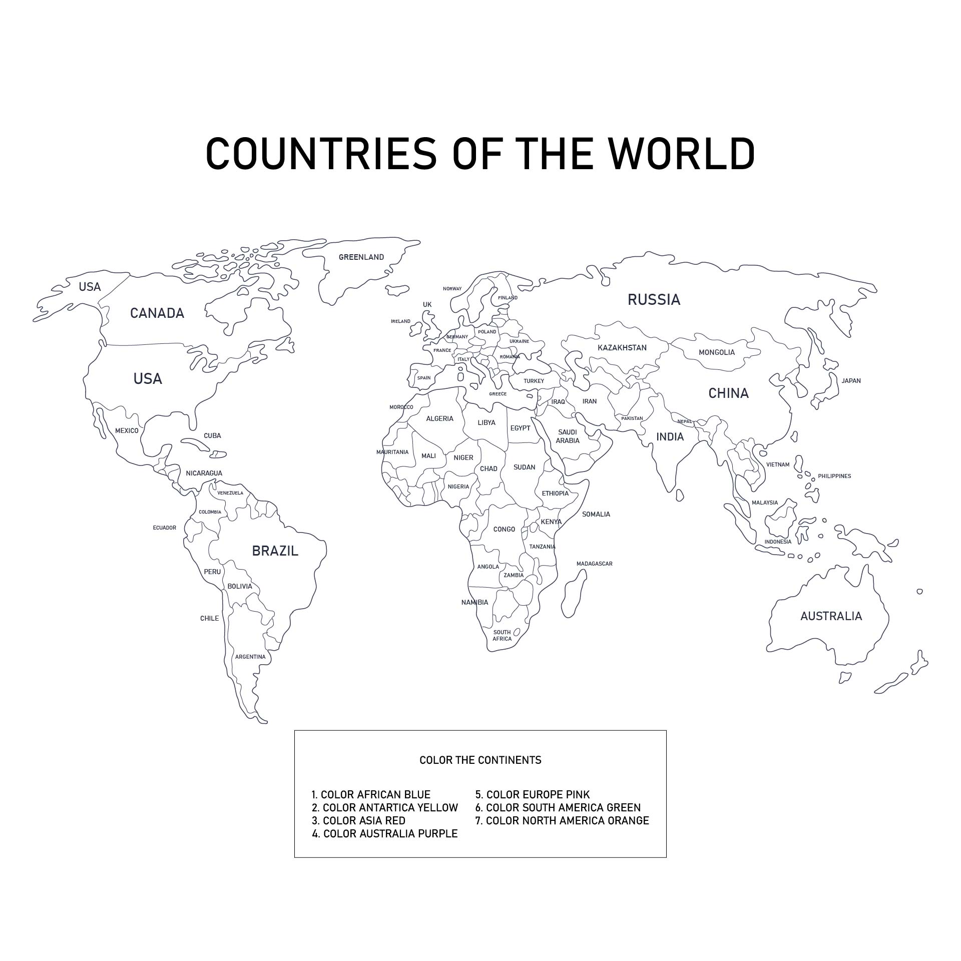 5 Best Images of World Map Printable Worksheet World Map Worksheet