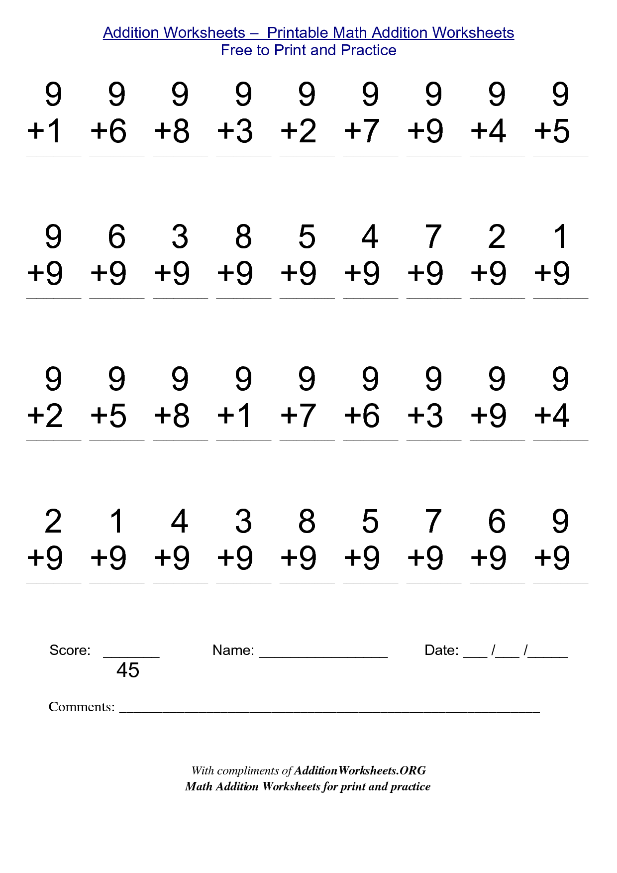 Free 2nd Grade Math Worksheets Image