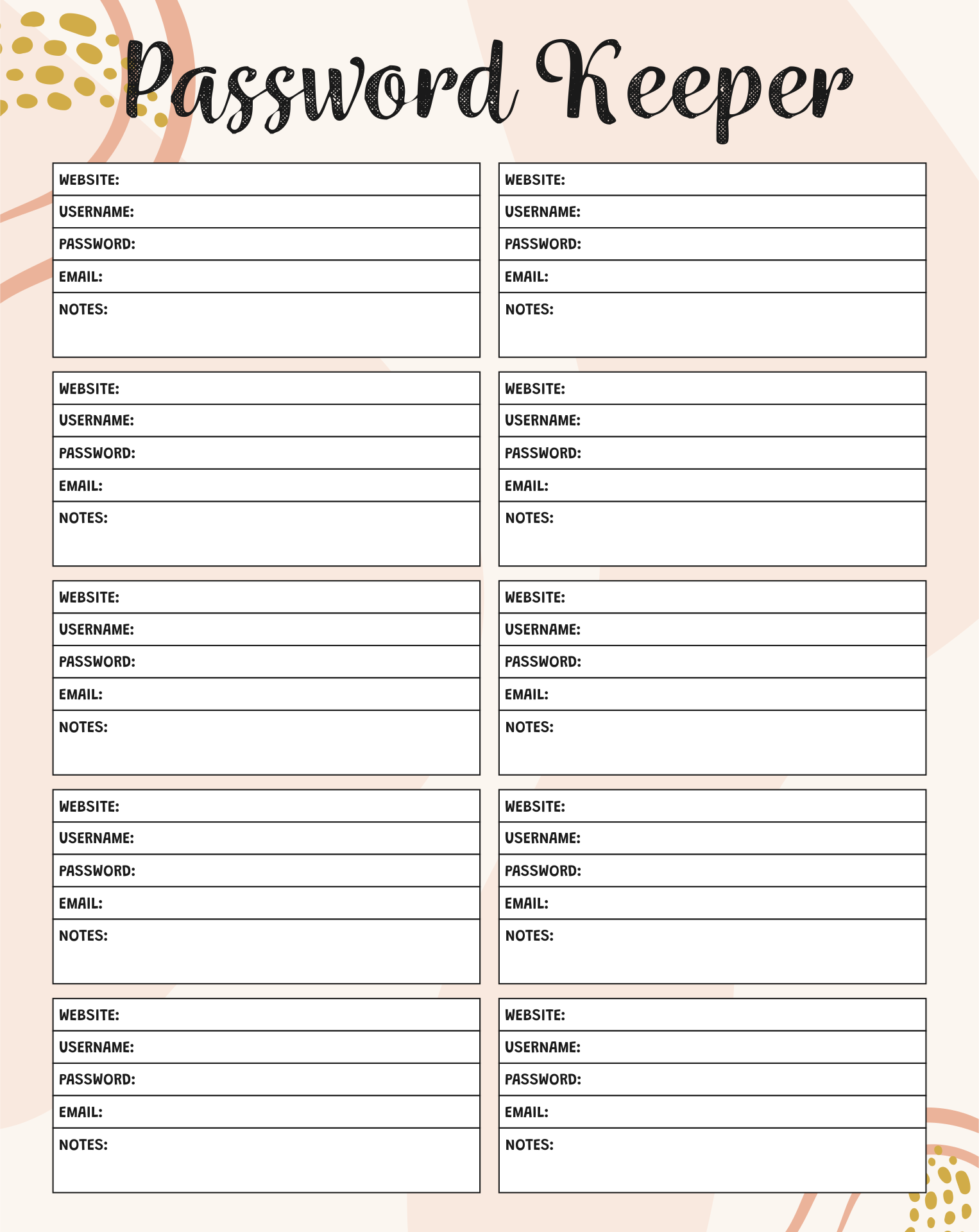 6 Best Images Of Password Book Printable Free Printable Password 