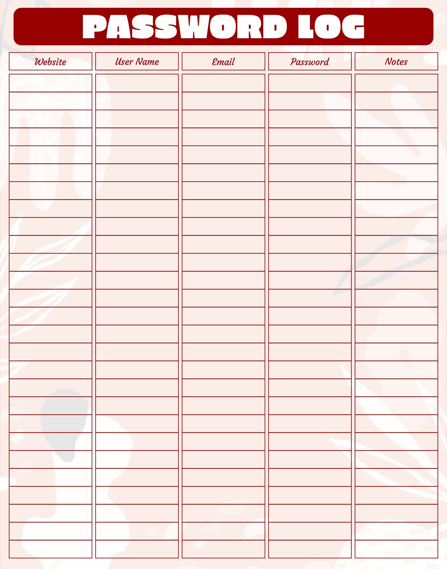 6 Best Images Of Password Book Printable Free Printable Password Keeper Free Printable 