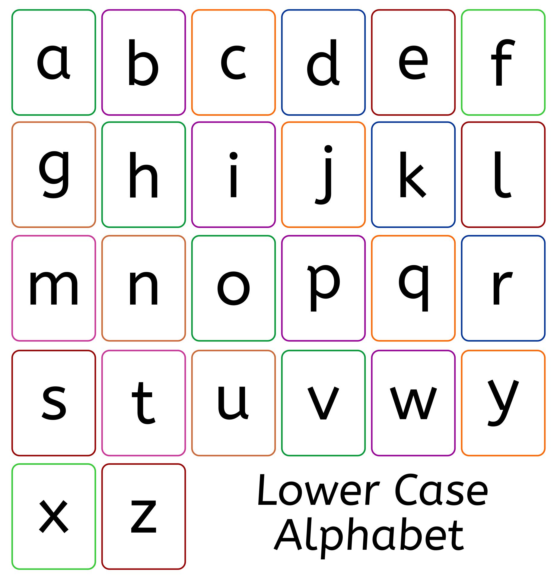 Alphabet Lower Case Printable