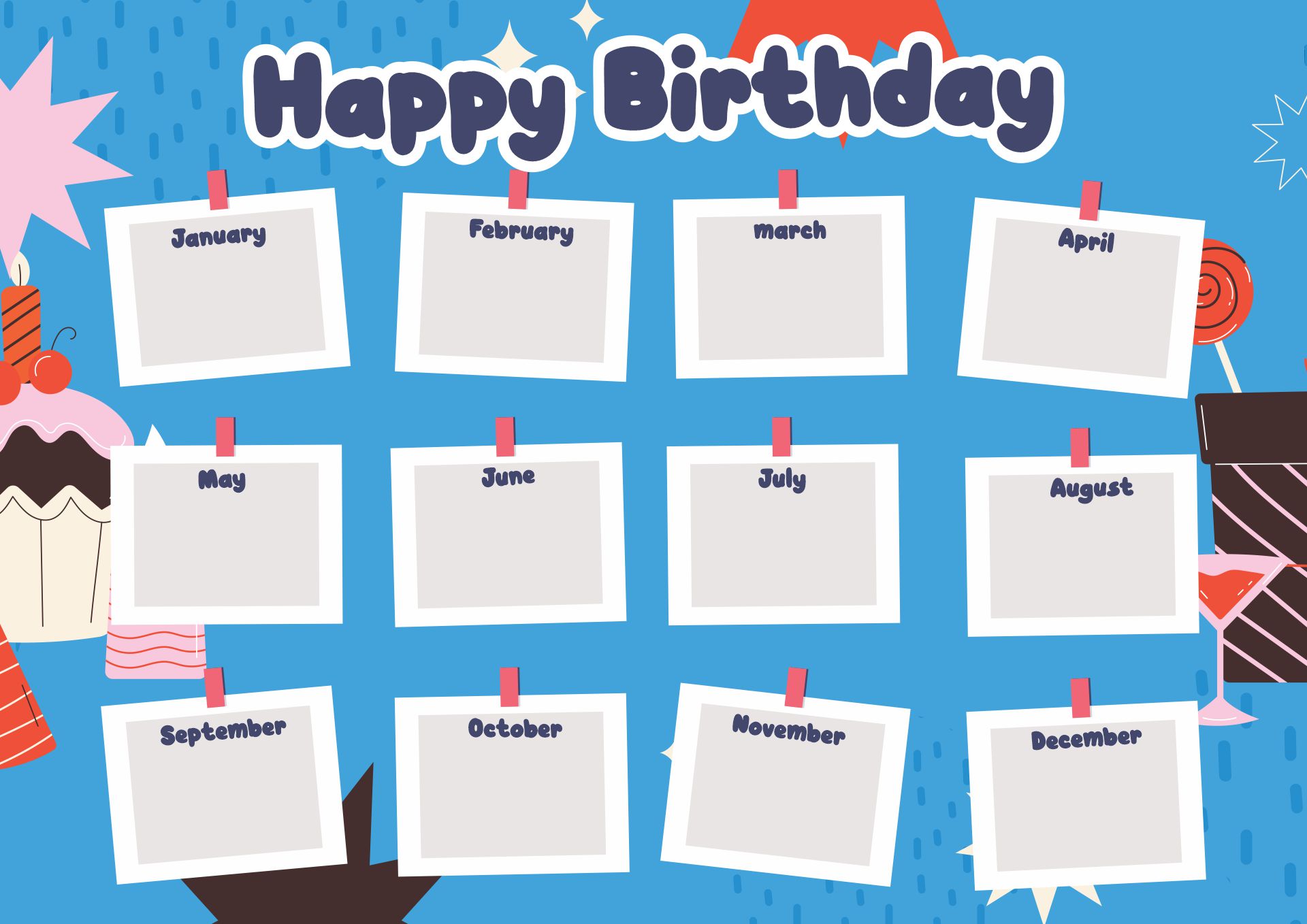 8 Best Images Of Printable Birthday Chart Printable Classroom Birthday Chart Free Printable