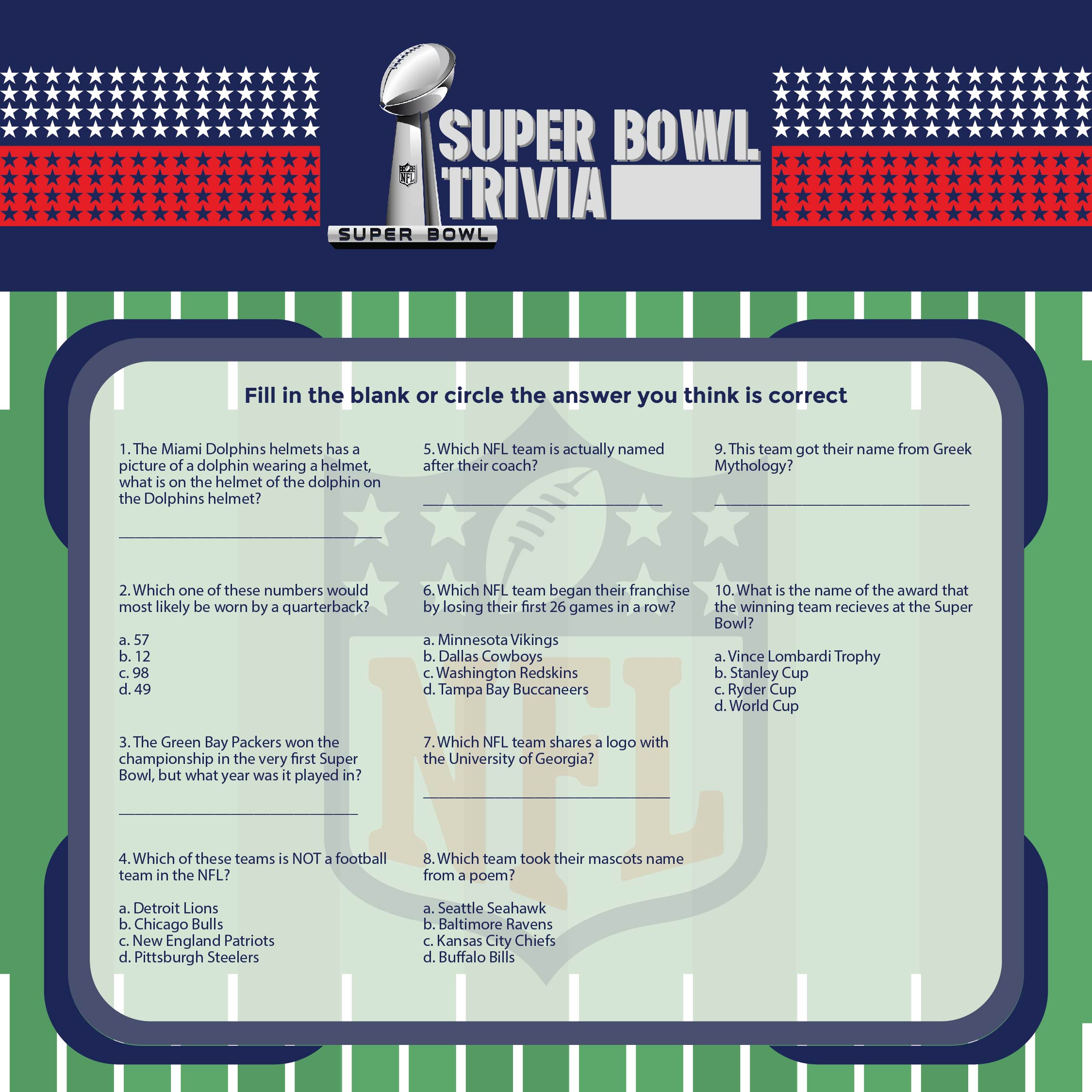 9 Best Images Of Printable NFL Trivia Questions And Answers Printable 