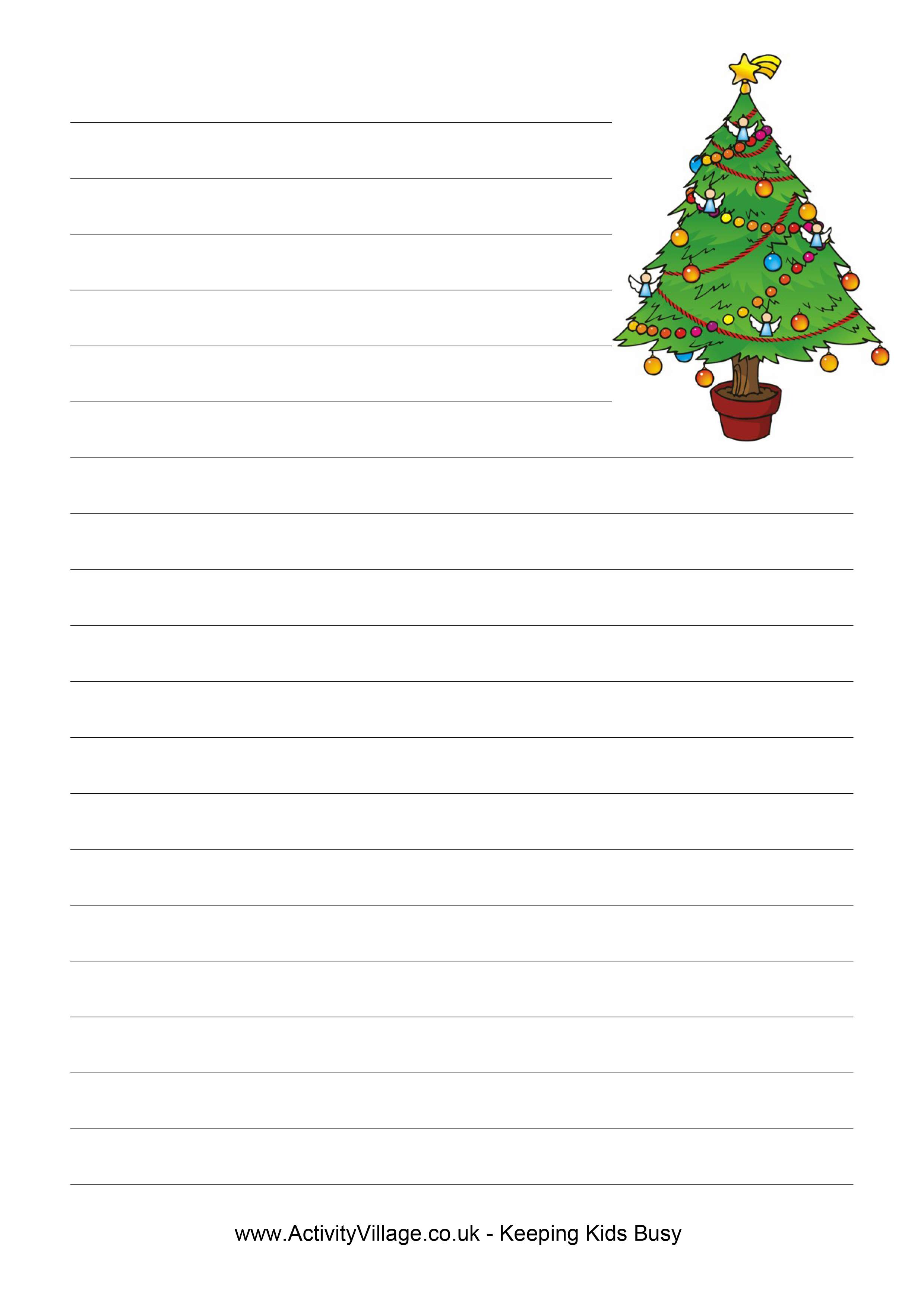 4 Best Images Of Christmas Themed Writing Paper Printable Christmas Stocking Christmas Tree