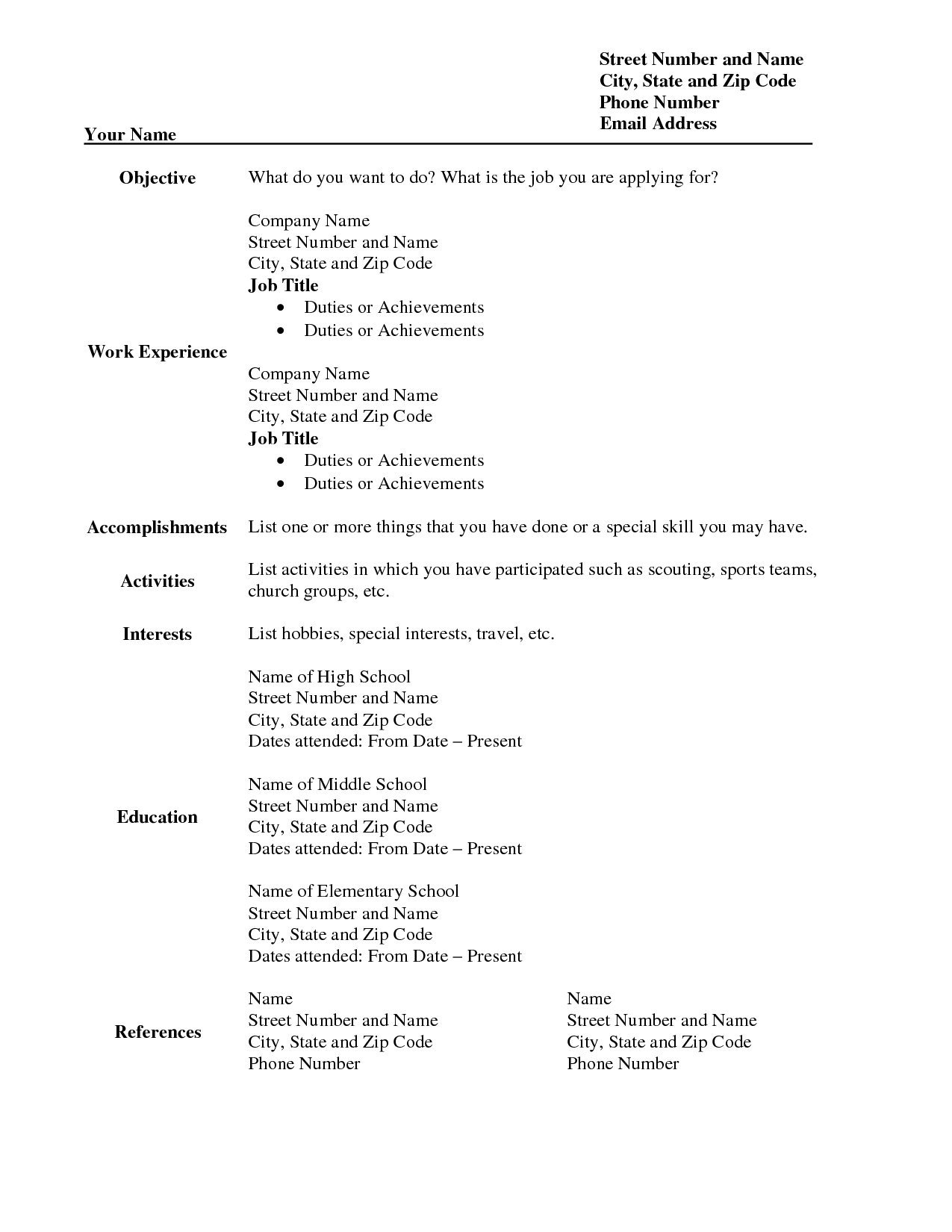 9 Best Images Of Printable Blank Resume Form Blank Resume Forms To 