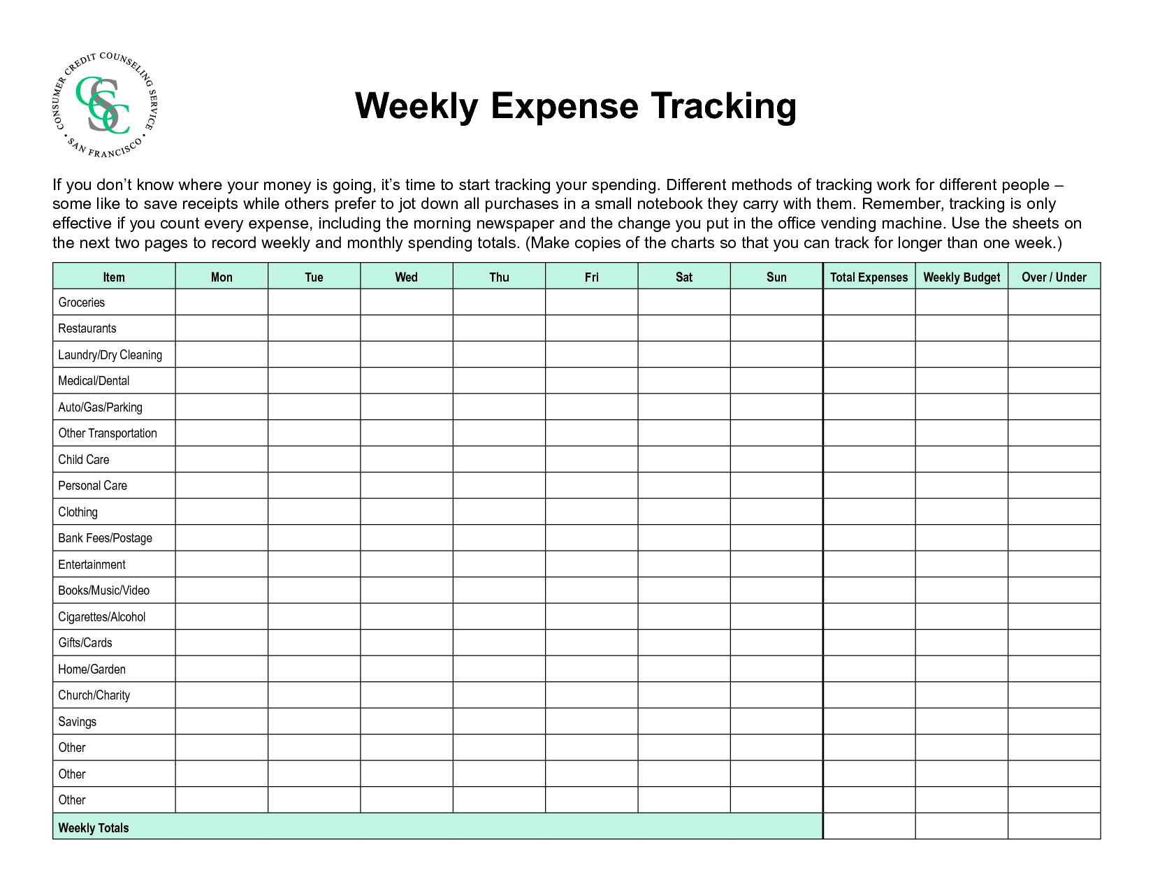 6 Best Images Of Printable Household Expense Sheet Printable Monthly 