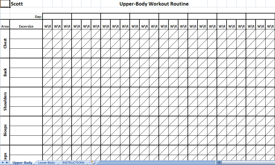 5 Best Images Of Weight Lifting Schedule Printable Weight Lifting Workout Chart Template