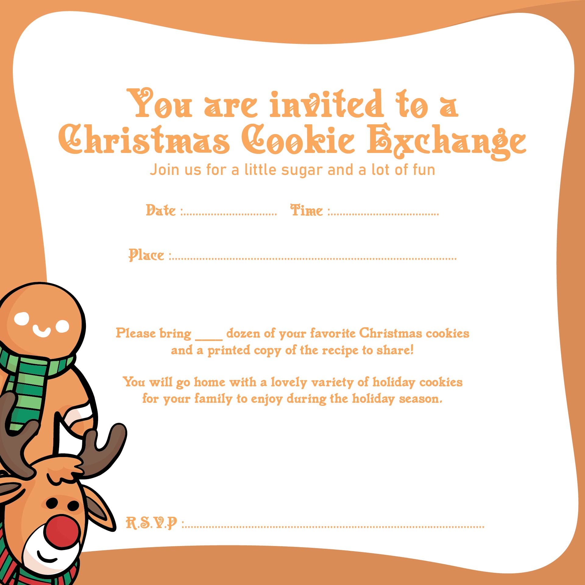 5 Best Images Of Free Printable Cookie Exchange Invitation Template 