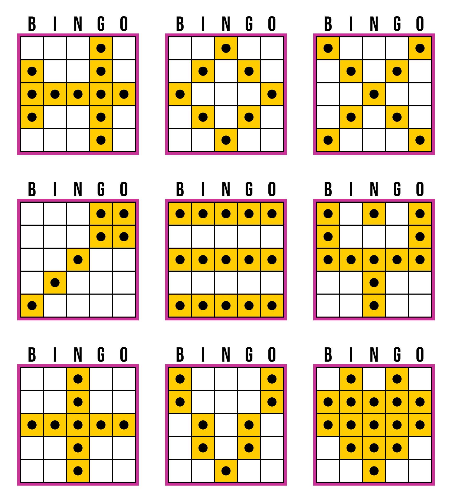 Different Bingo Games No Results Found