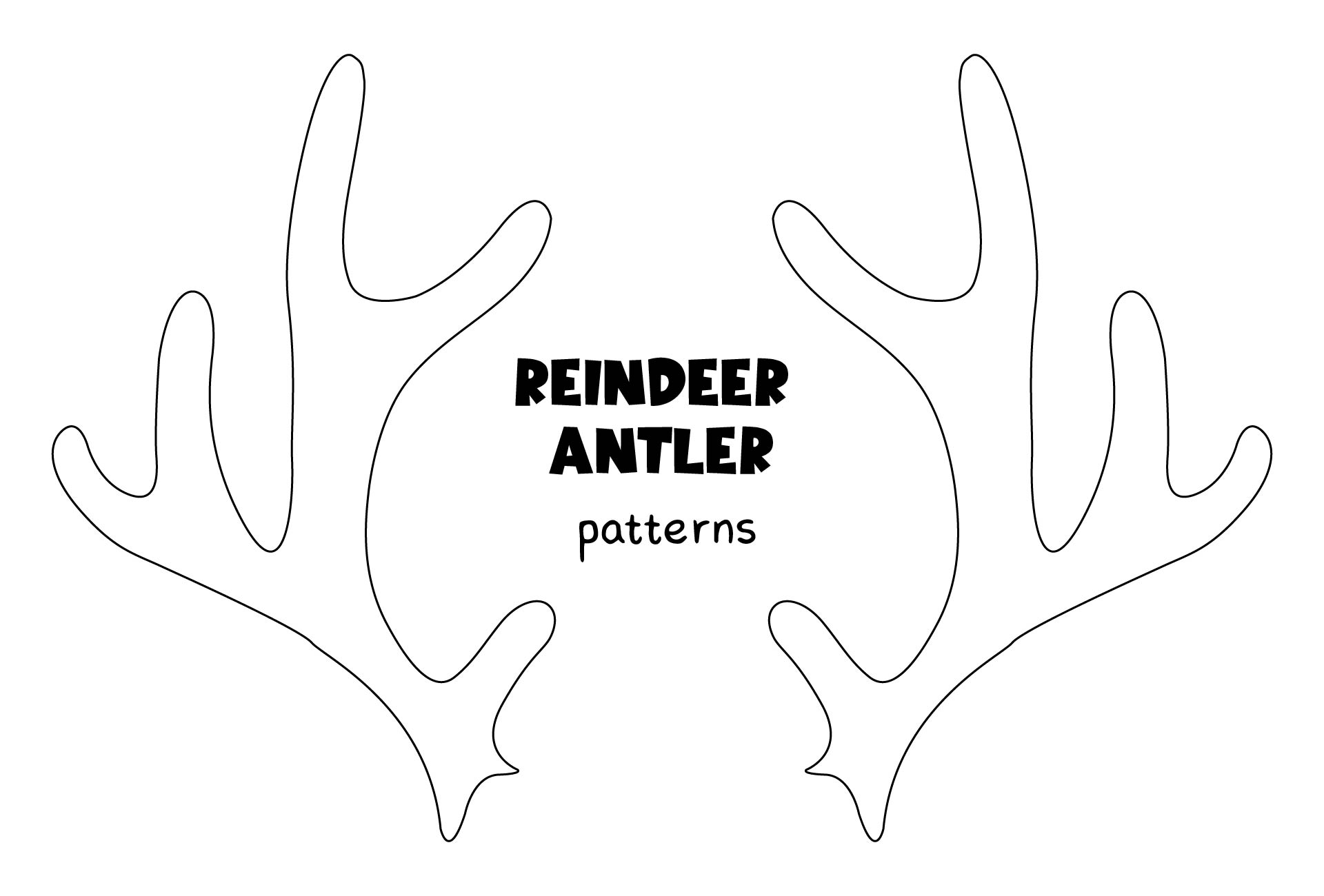 6 Best Images Of Antler Pattern Printable Free Reindeer Antler Template Printable Reindeer