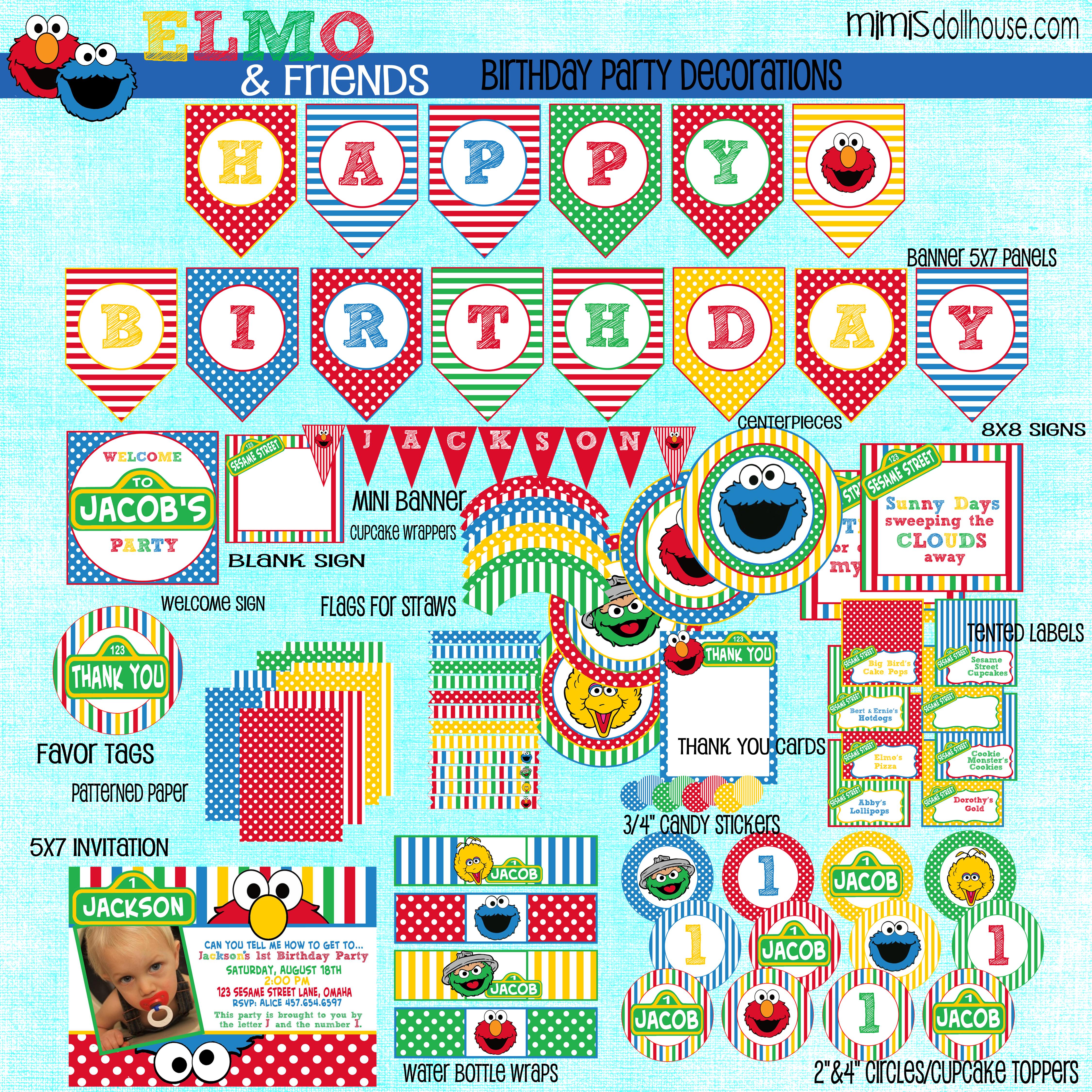 5 Best Images Of Sesame Street Party Printables Free Elmo Birthday 