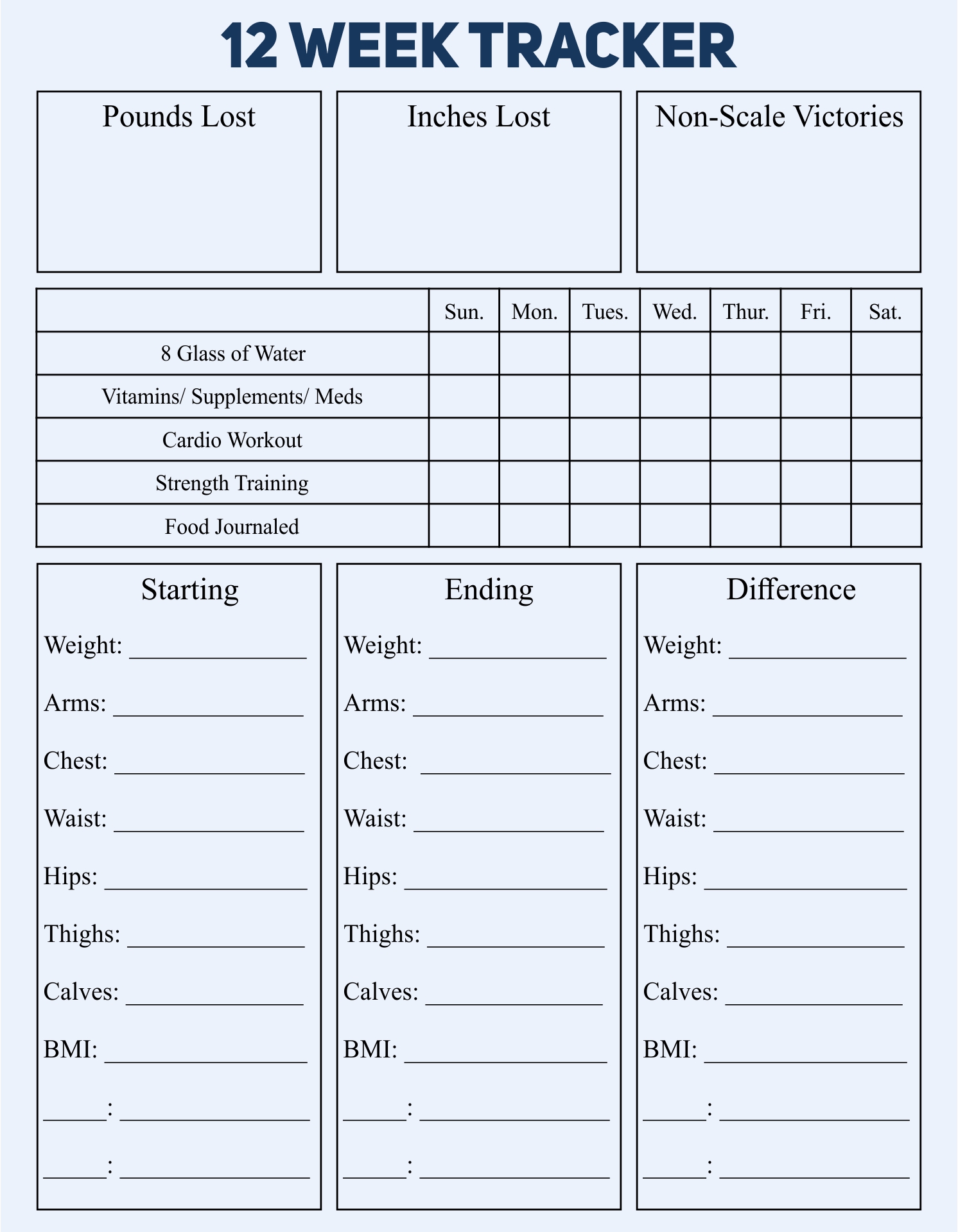 Best Weight Loss Tracker Printable Pdf For Free At Printablee