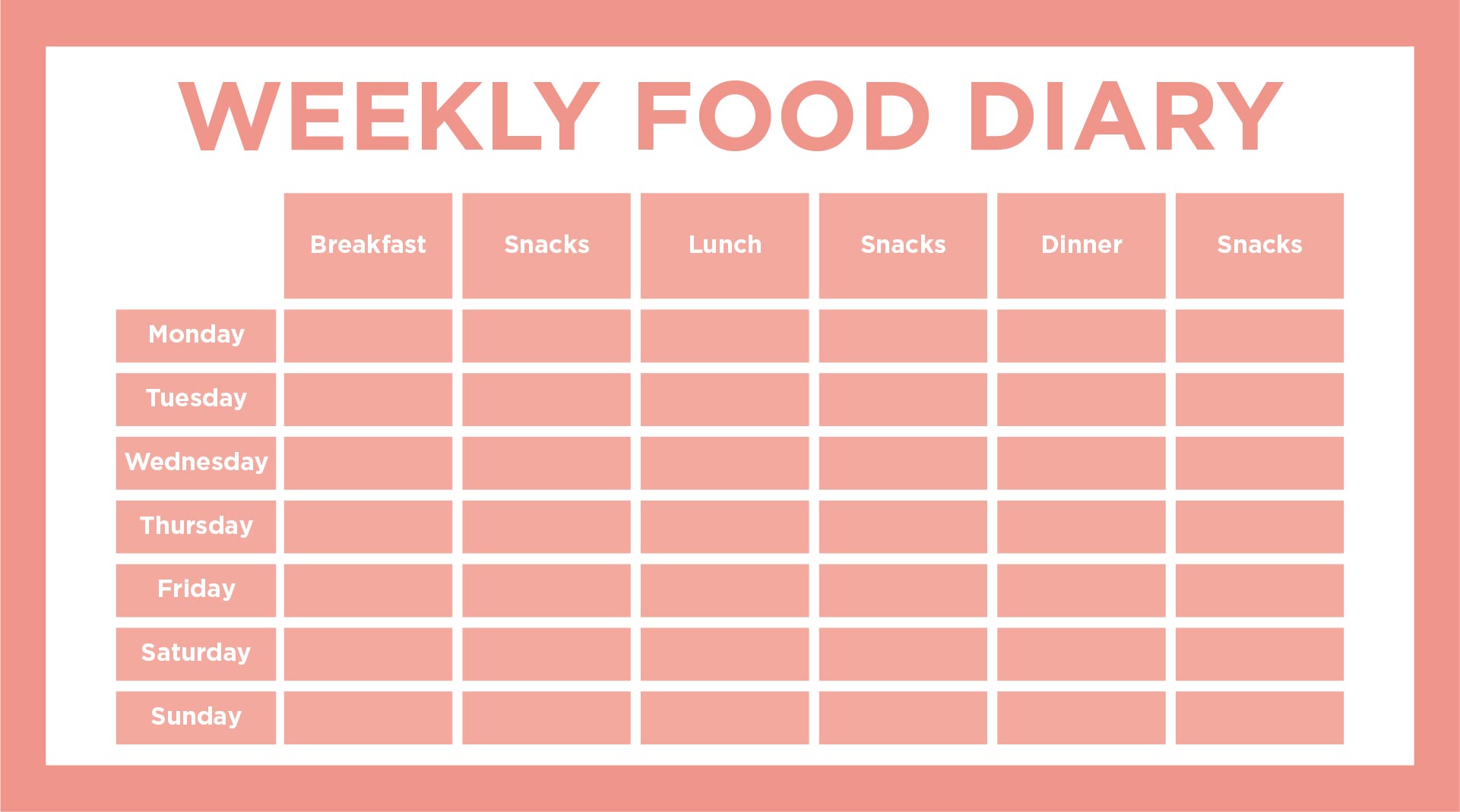 7 Best Images Of Printable 7 Day Food Log 5 Meals A Day Food Diary 