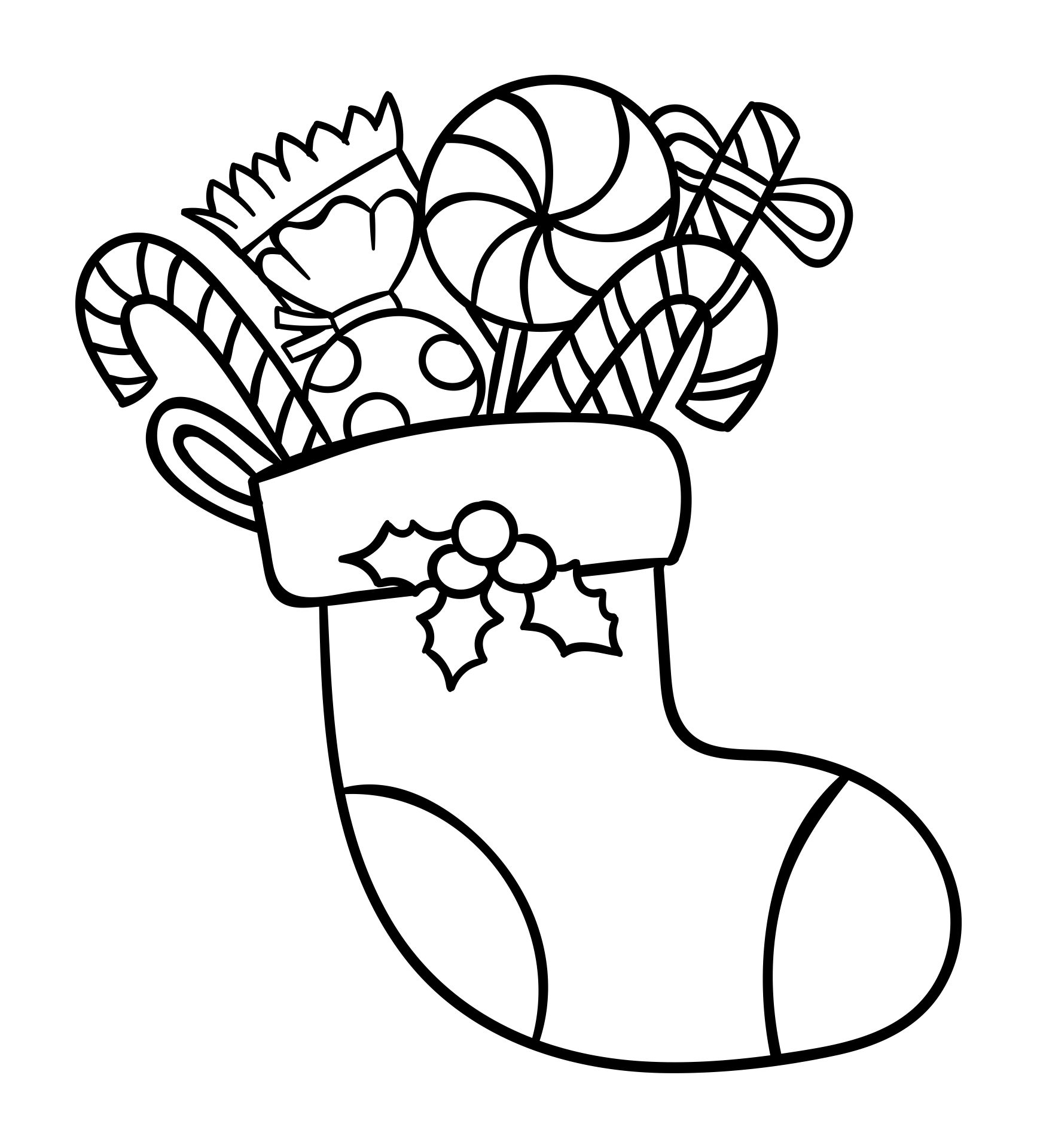 6 Best Images Of Christmas Stocking Coloring Pages Printable