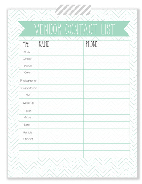 4 Best Images Of Contact Planner Printable Wedding Contact List 