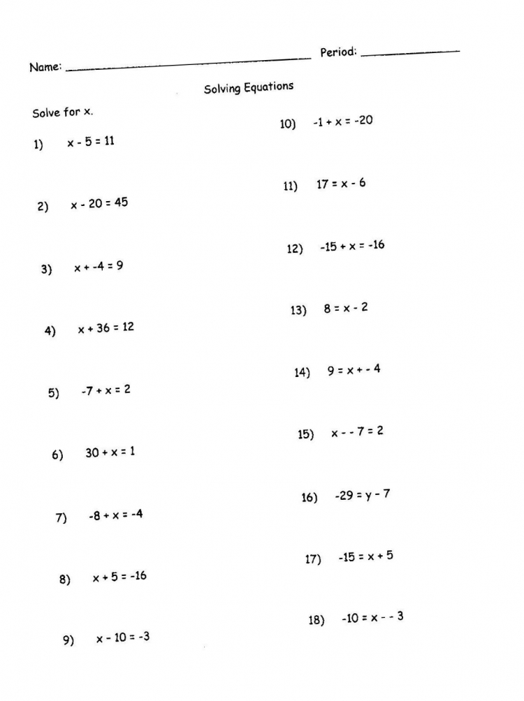 6 Best Images Of 7th Grade Algebra Worksheets Printables 7th Grade 