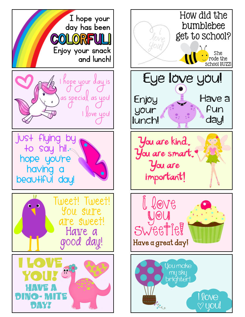 Lunchbox Notes Free Printable