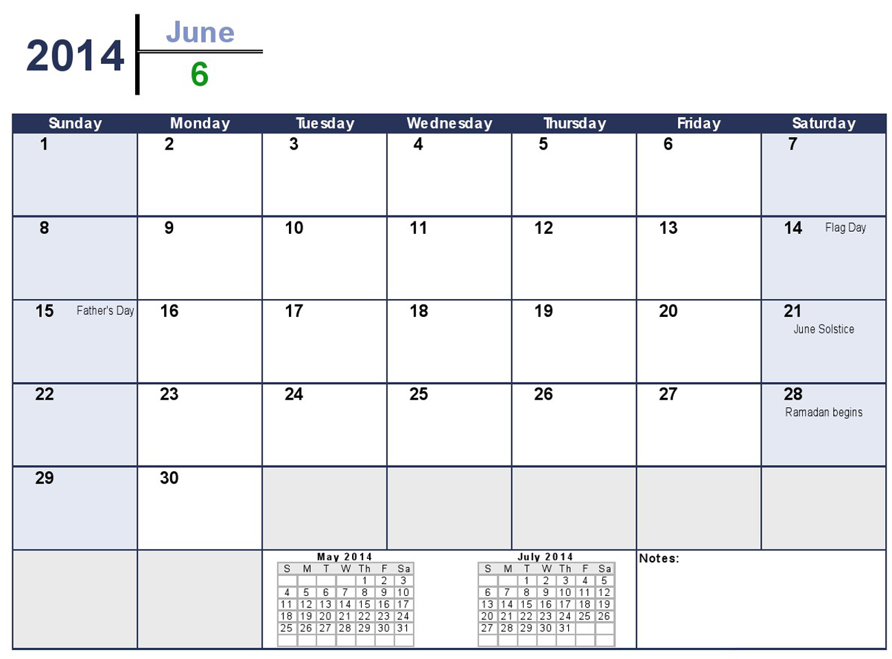 6 Best Images Of June 2014 Calendar Printable PDF June 2014 Calendar Printable 2014 Monthly 