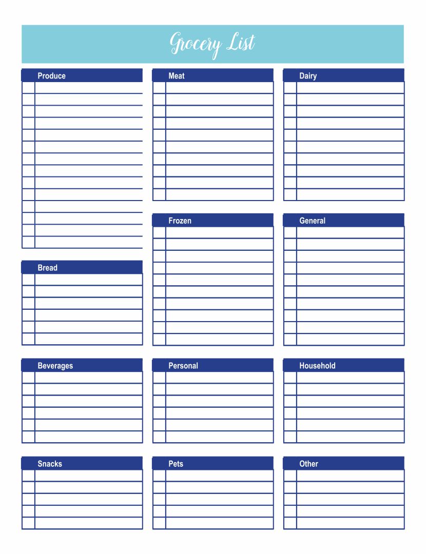 7 Best Images Of Grocery List Template Printable Amenable Blank 