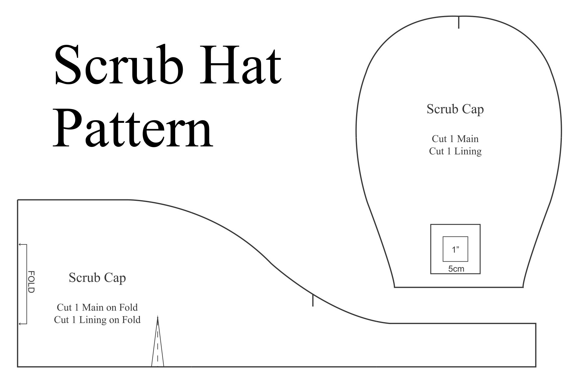 Printable Scrub Cap Pattern