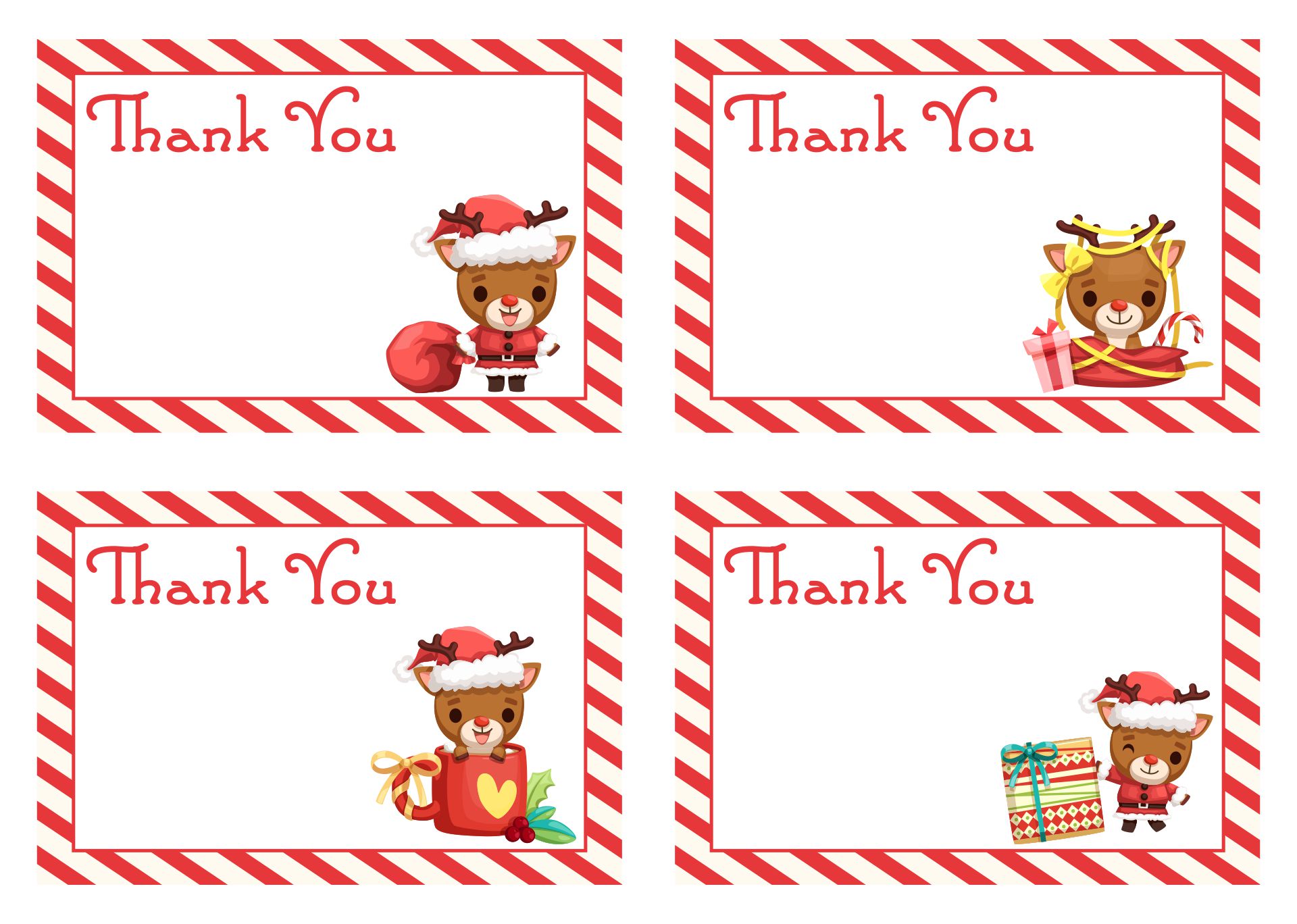 7 Best Images Of Free Printable Christmas Thank You Cards Printable 