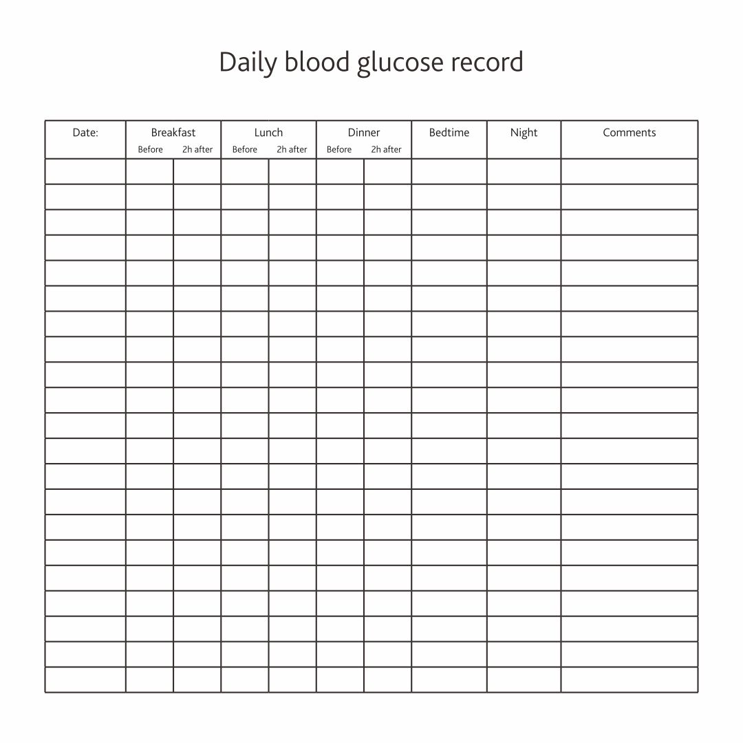 Printable Glucose Log