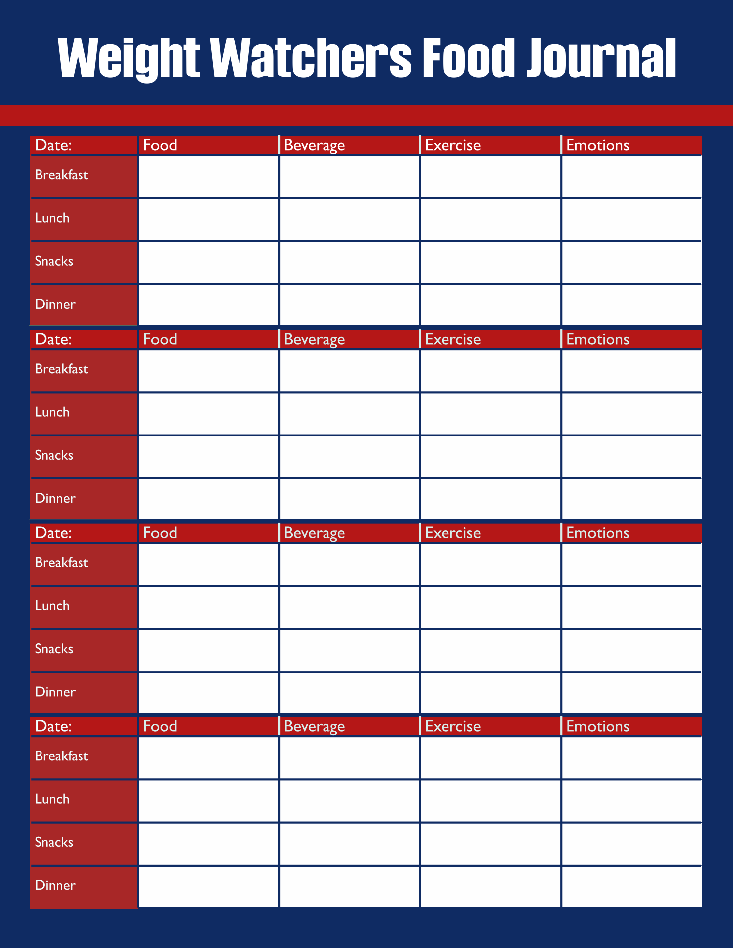 Weight Watchers Free Food List Printable