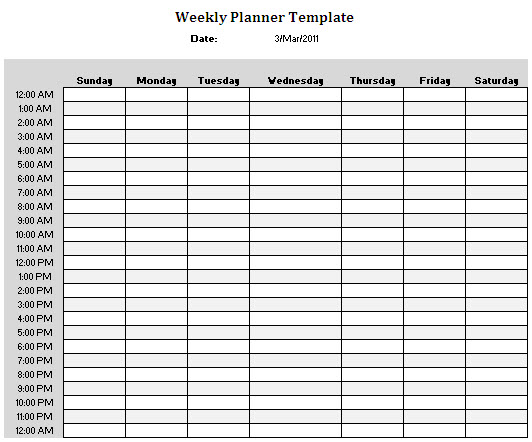 8 Best Images Of 24 Hour Weekly Planner Printable 24 Hour Daily Planner Template Printable 