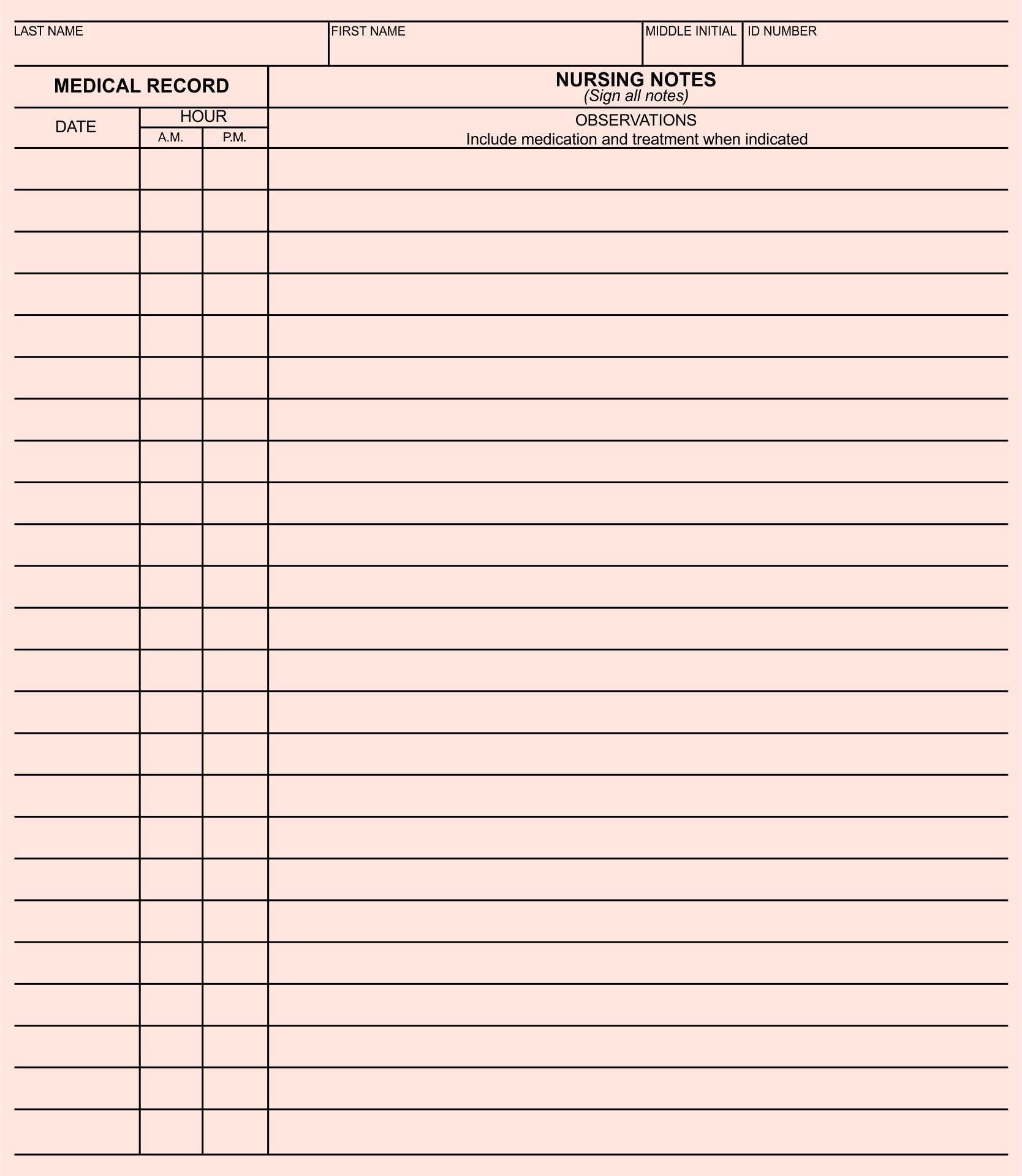 Free Printable Nursing Forms Printable Templates