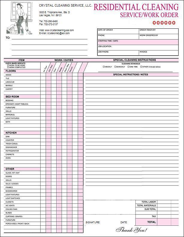 Free Printable Cleaning Estimate Forms Printable World Holiday